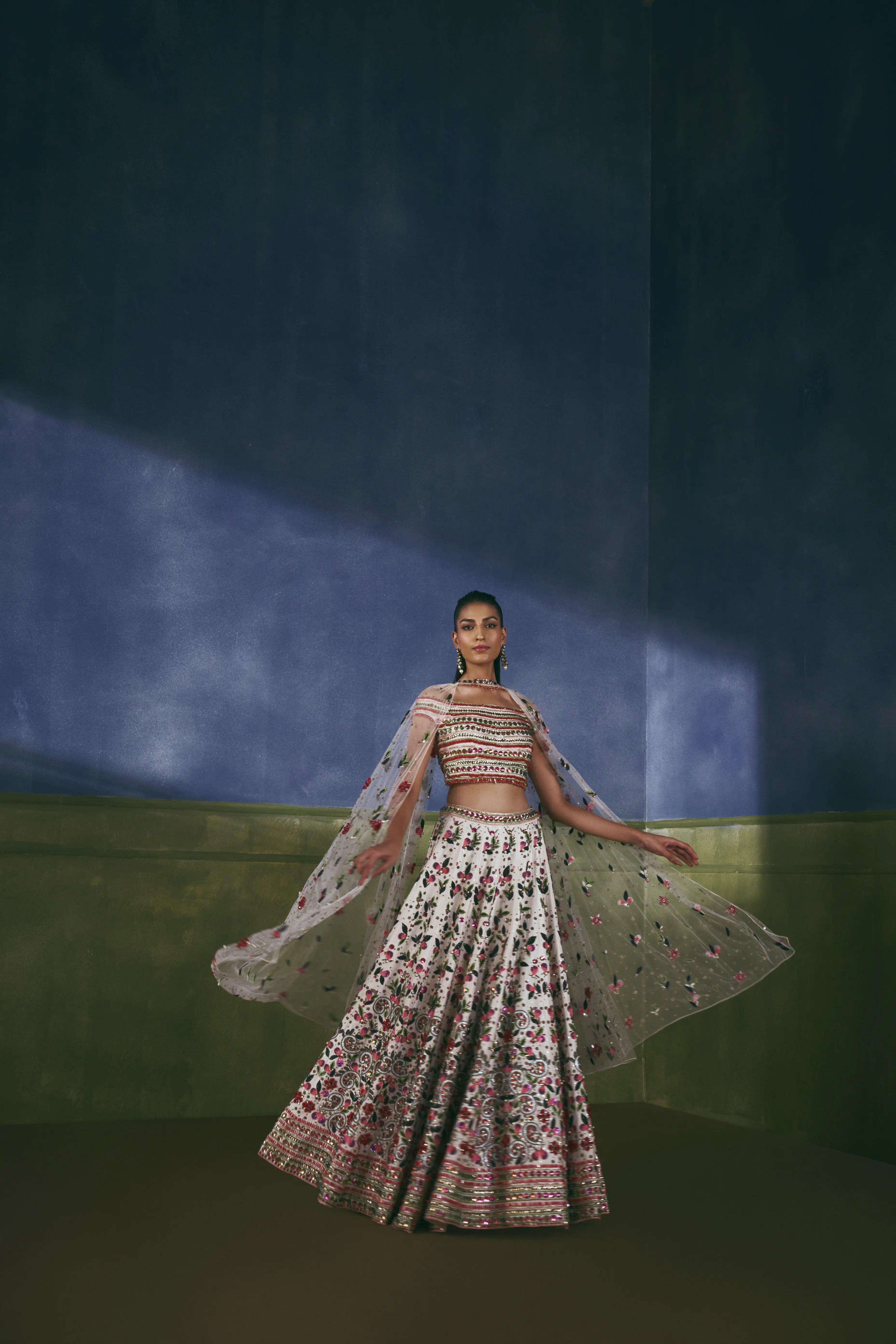 Alabaster Aviary Lehenga