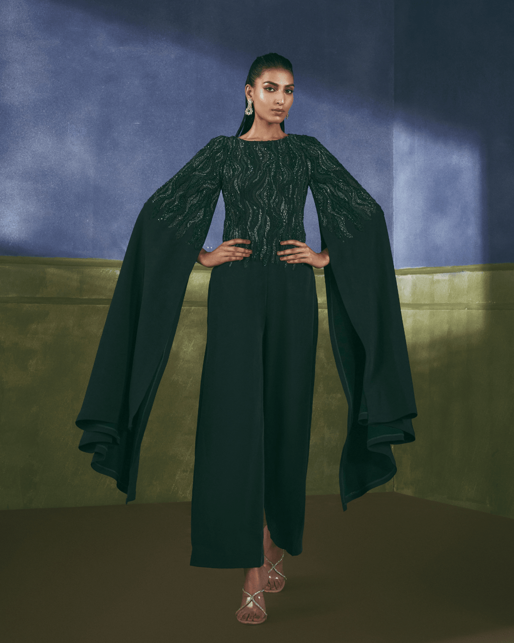 Emerald Noir Cape - Achin Bindlish