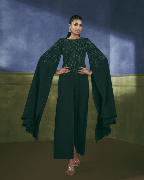 Emerald Noir Cape - Achin Bindlish