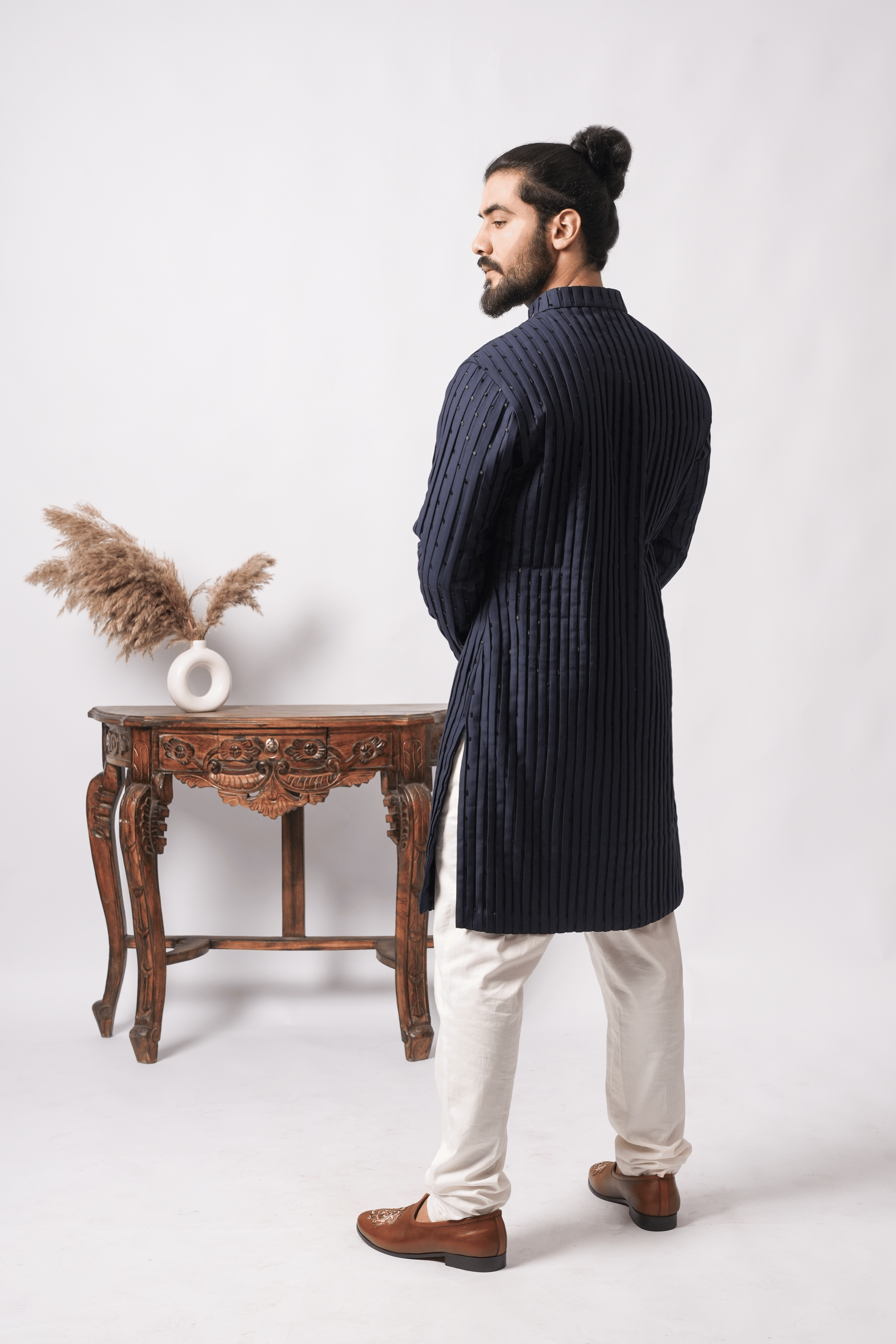 Midnight Pintuck Kurta