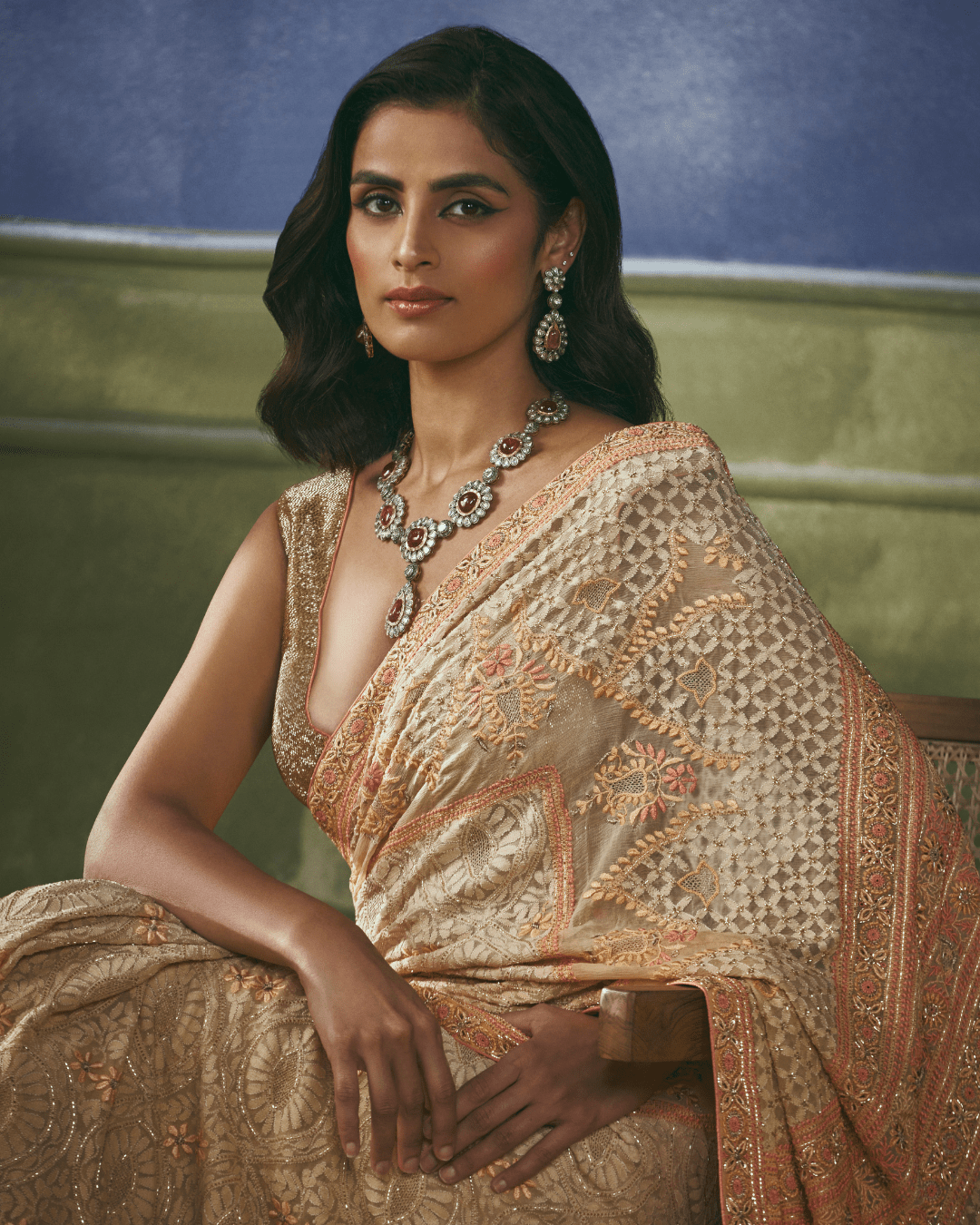 Champagne Zari Tapestry - Achin Bindlish
