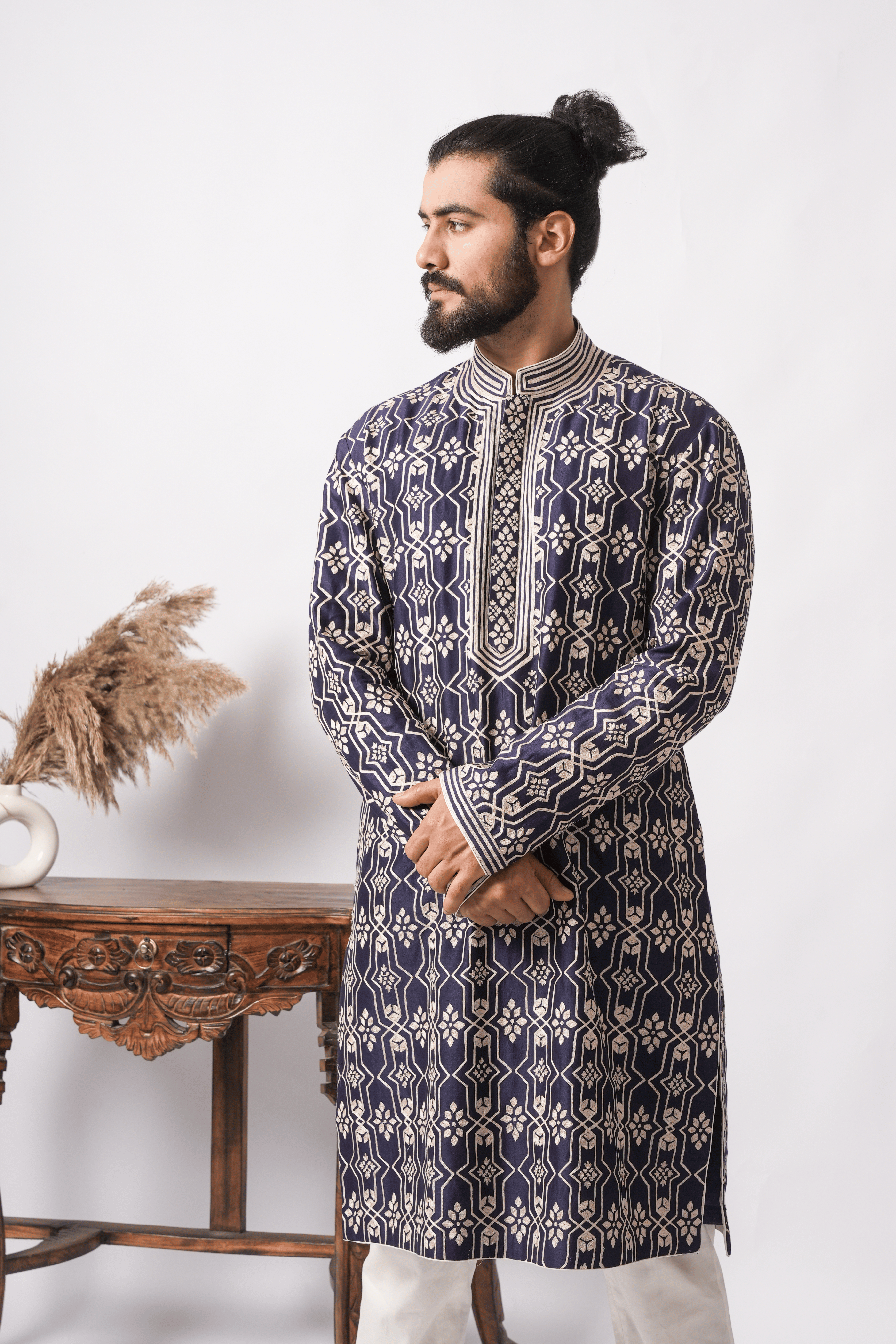 Full Embroidered Midnight Trellis Kurta
