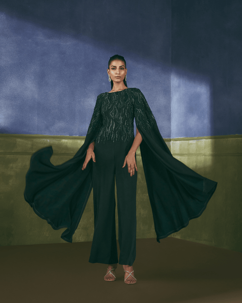 Emerald Noir Cape - Achin Bindlish
