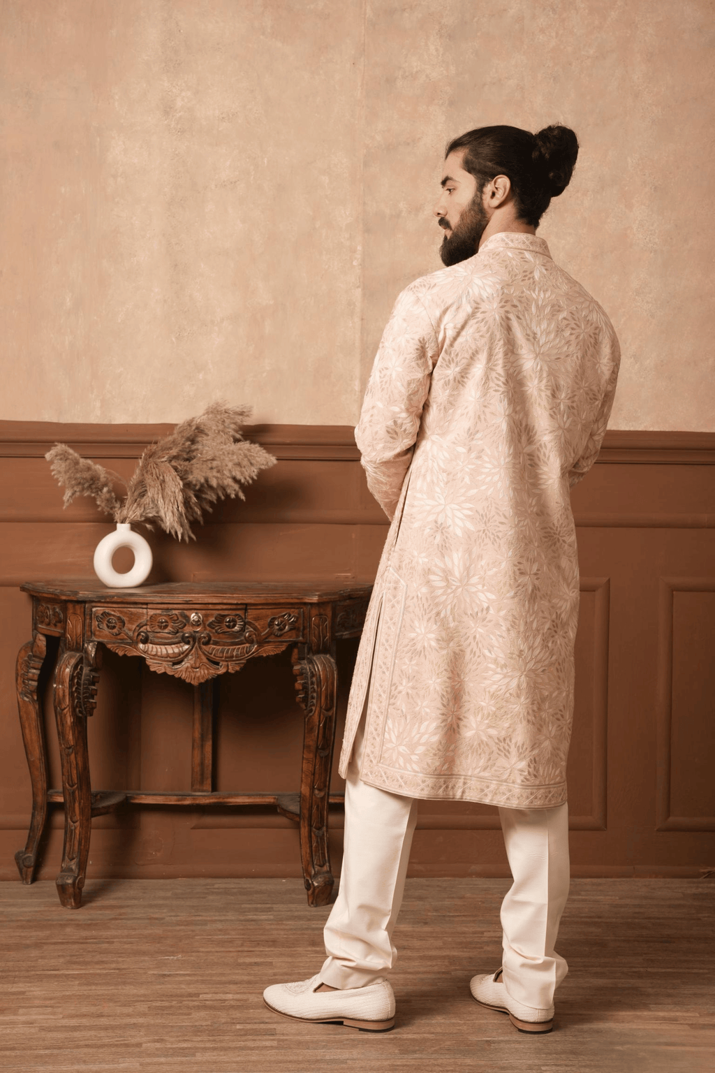 Fully Embroidered Alabaster Vine Kurta