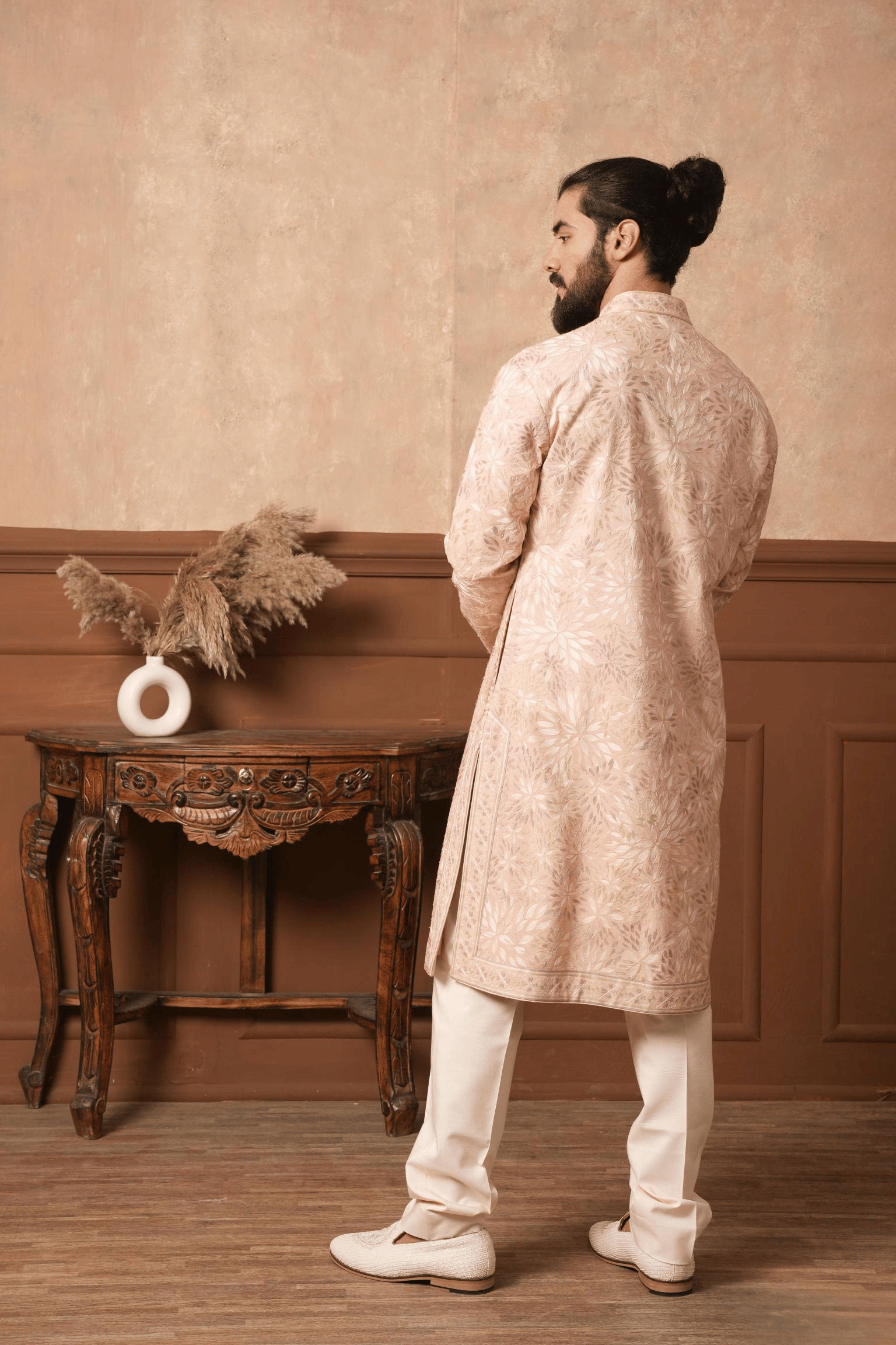 Fully Embroidered Alabaster Vine Kurta