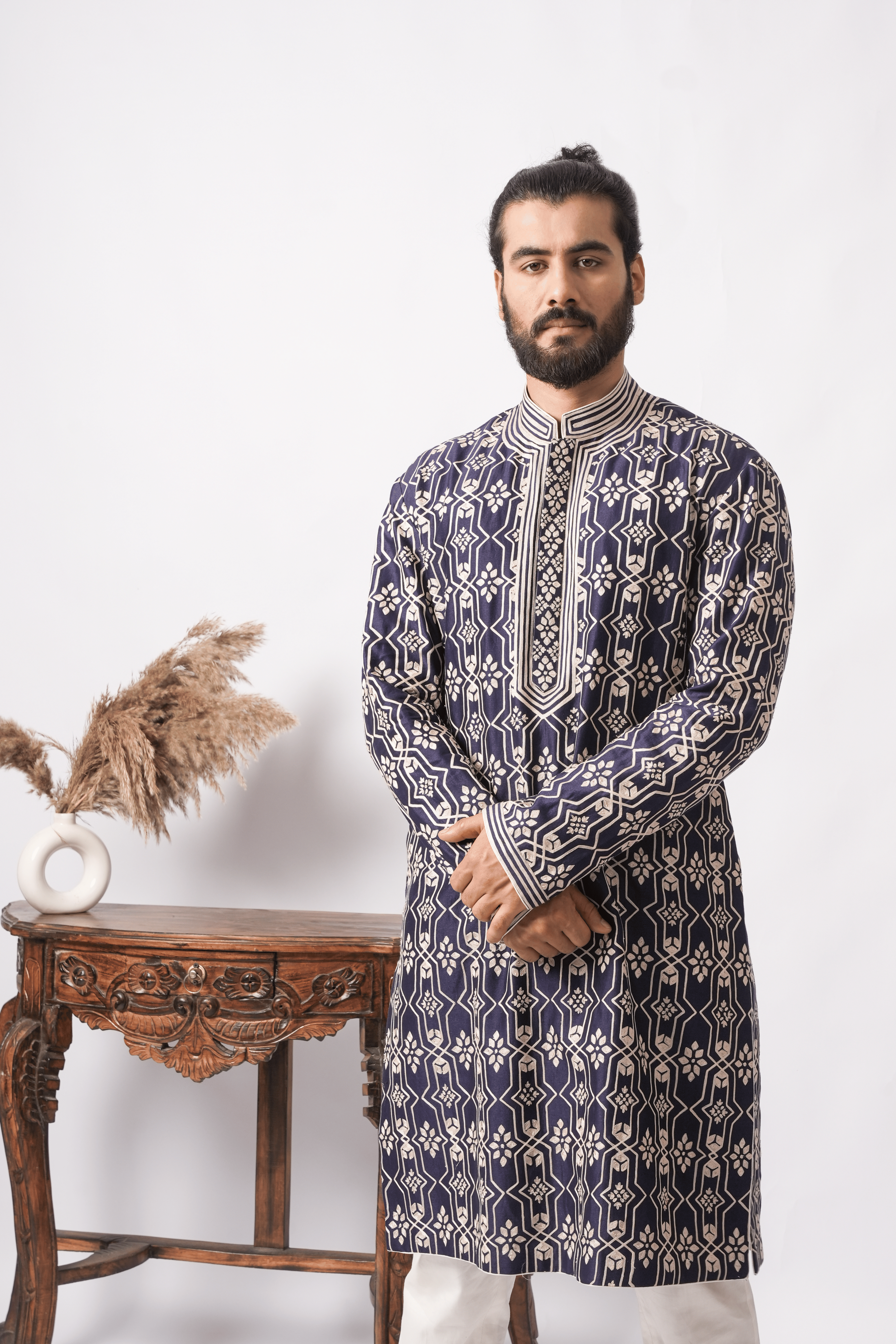 Full Embroidered Midnight Trellis Kurta