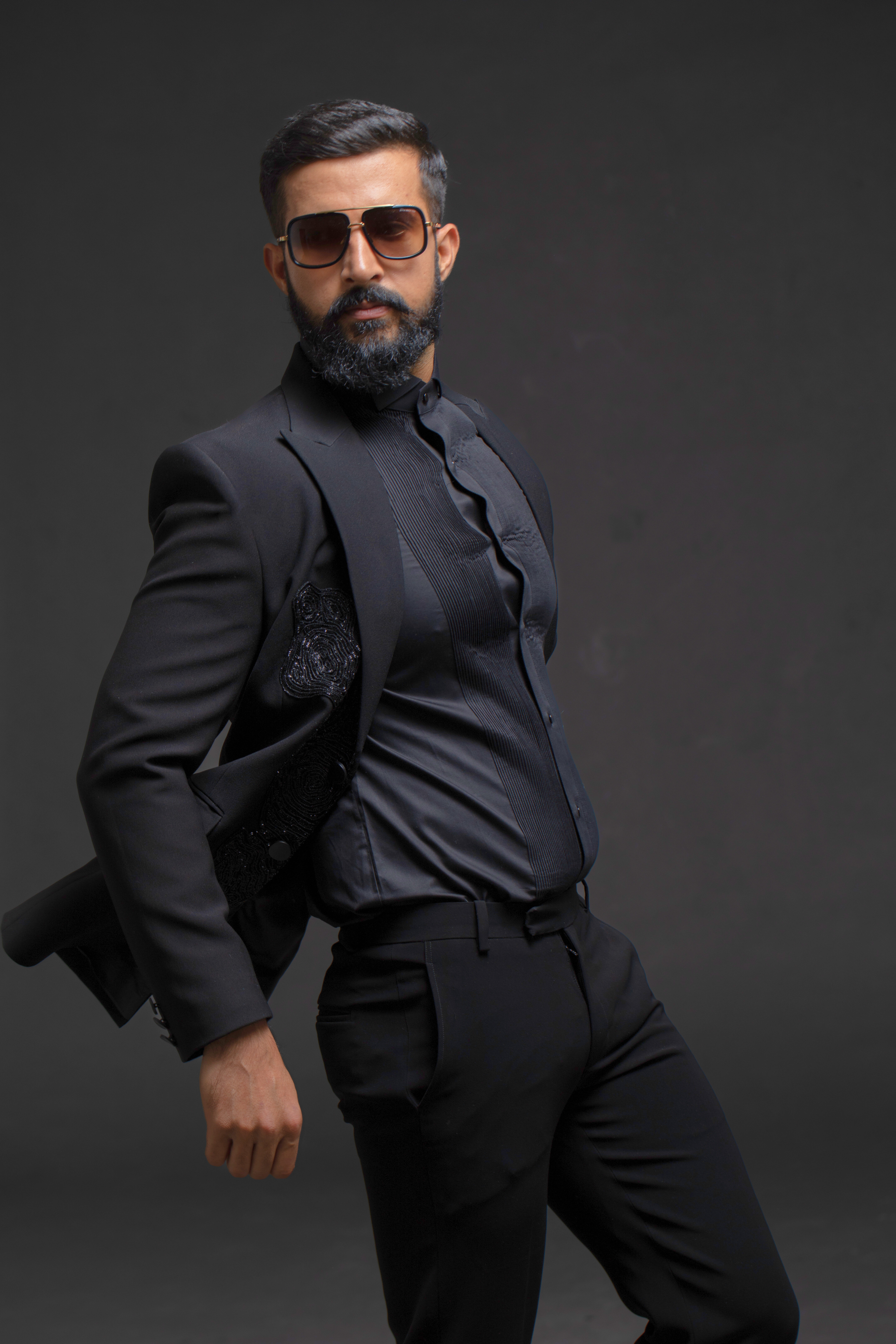 Black Textured Tuxedo