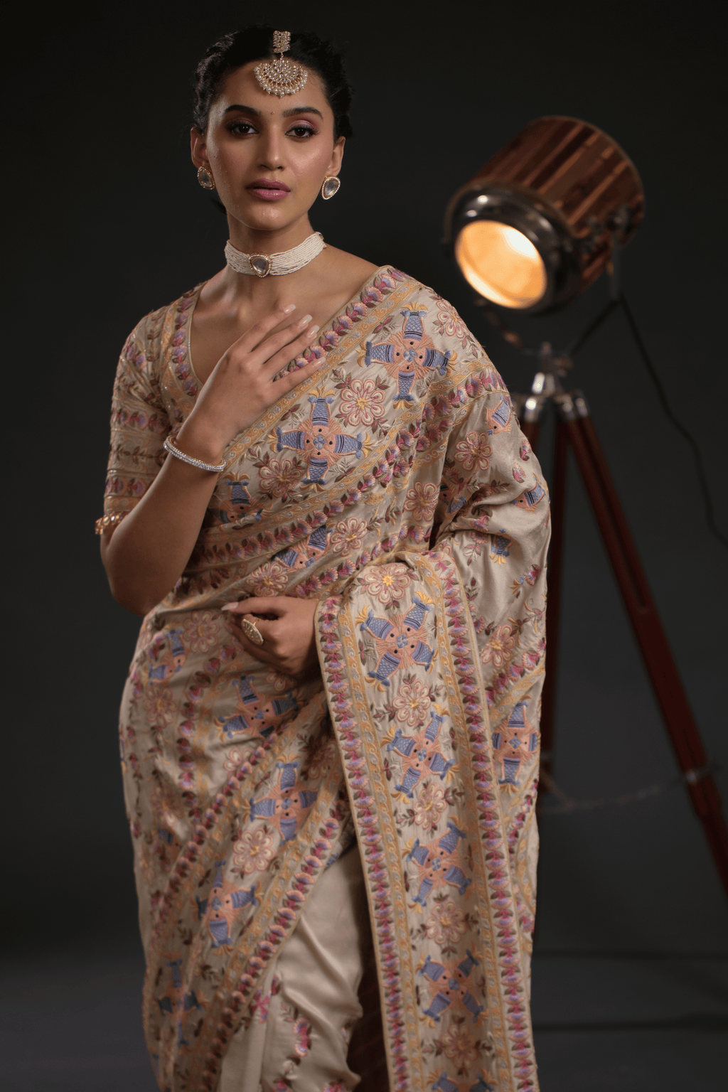 Floral Pastel Heritage Saree – Achin Bindlish – view 2