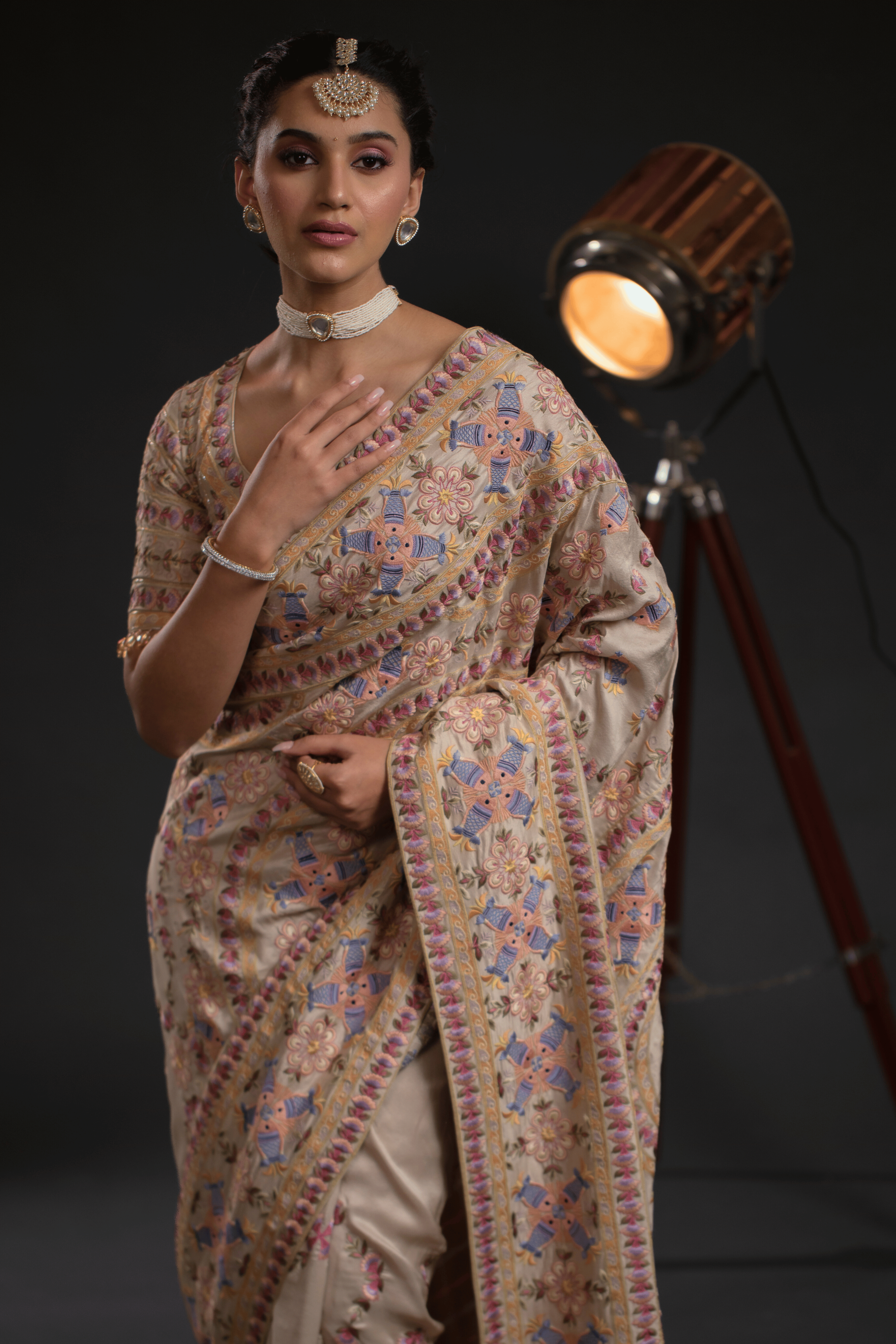 Floral Pastel Heritage Saree