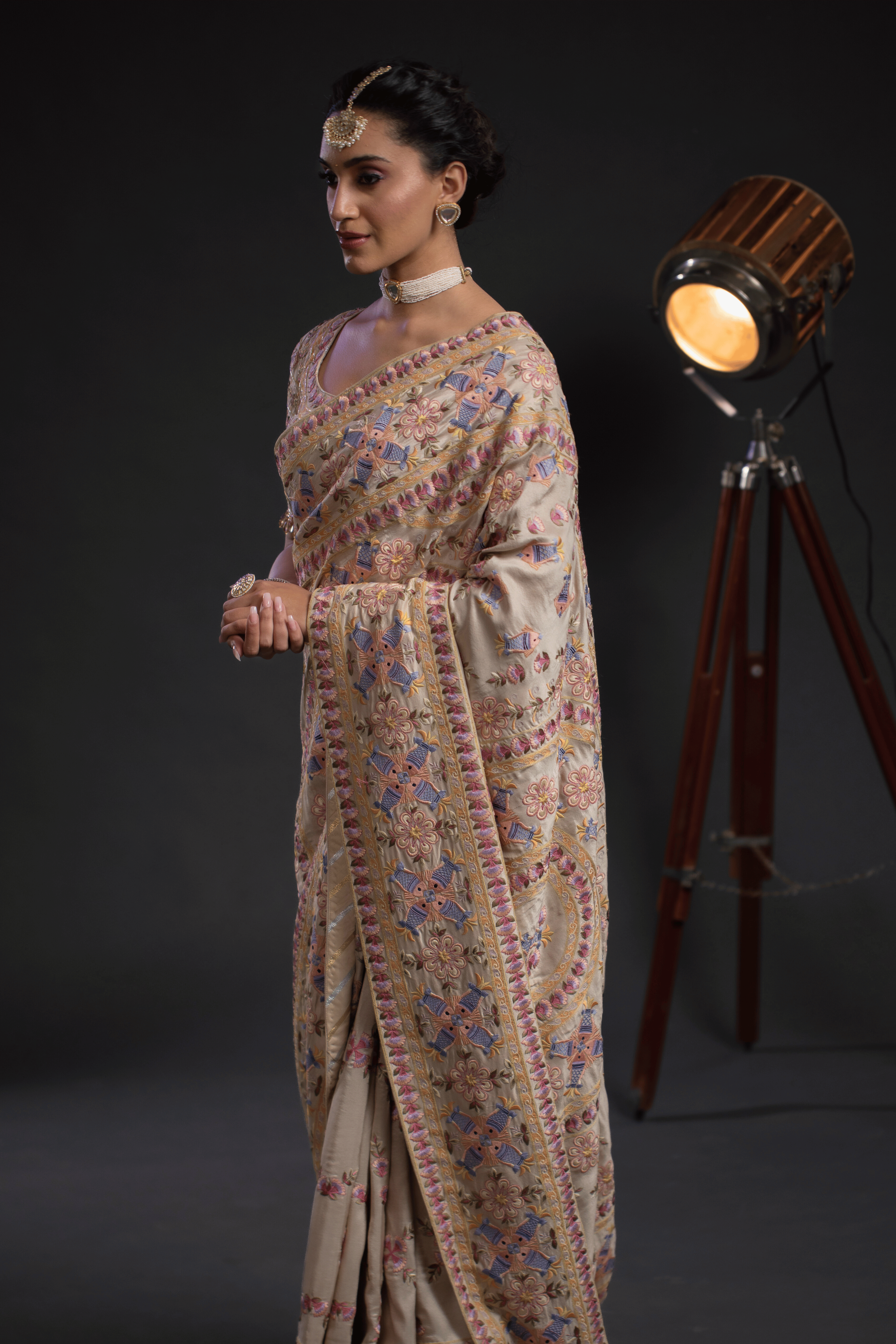 Floral Pastel Heritage Saree