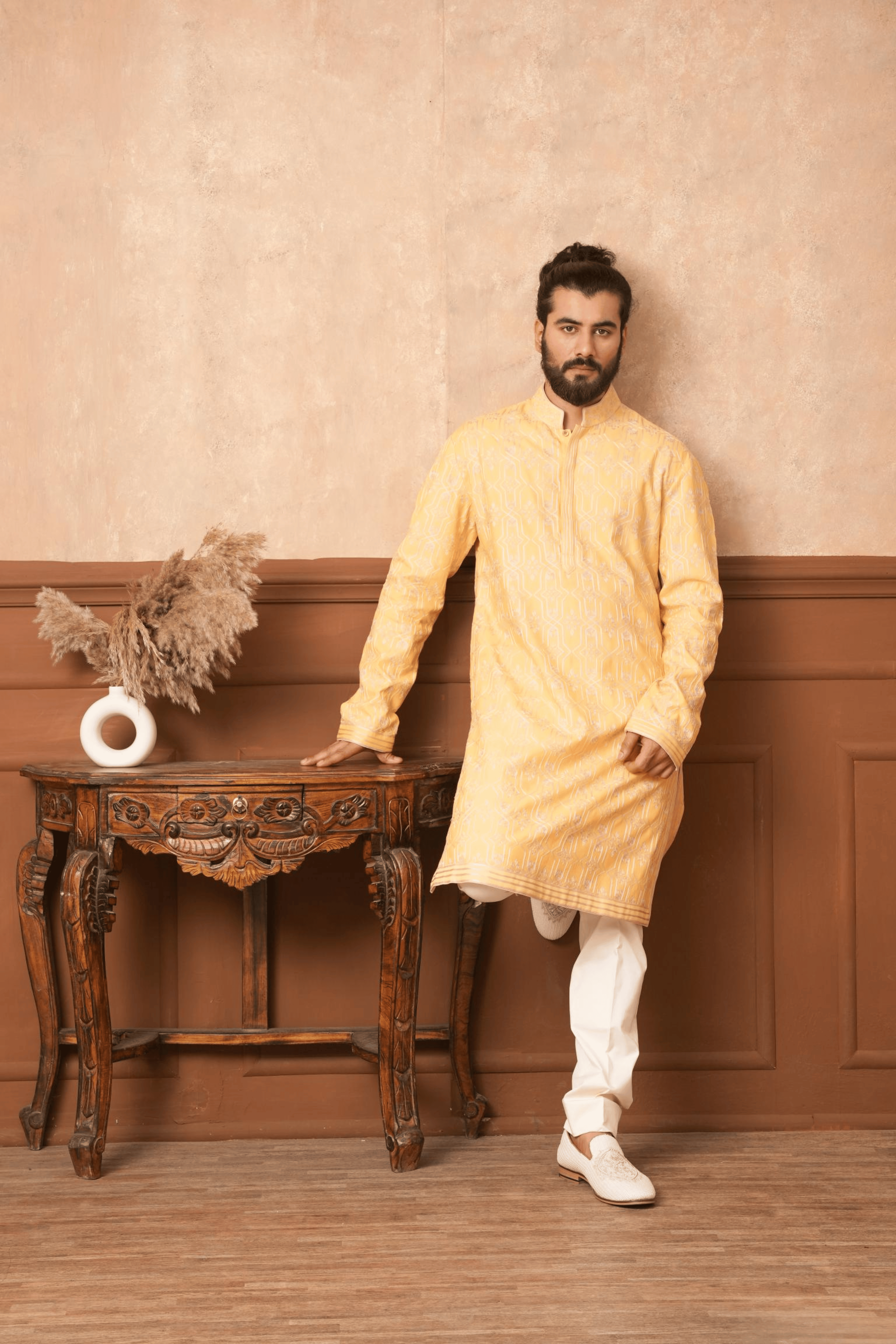 Lemon Zest Embroidered Kurta