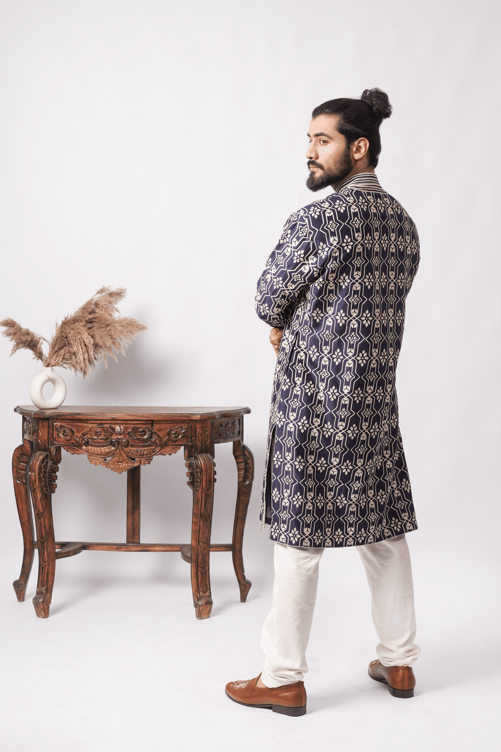 Full Embroidered Midnight Trellis Kurta