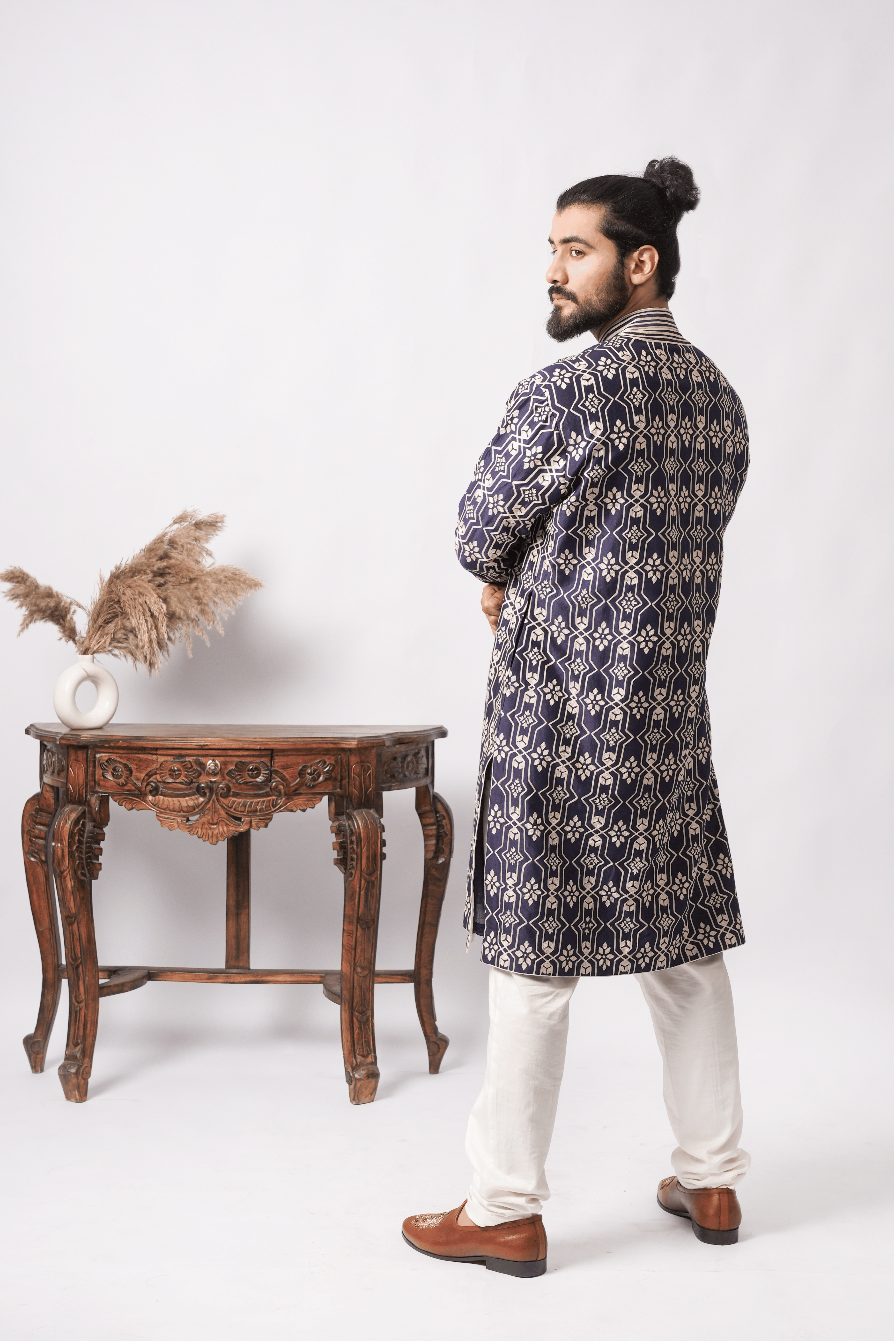 Full Embroidered Midnight Trellis Kurta
