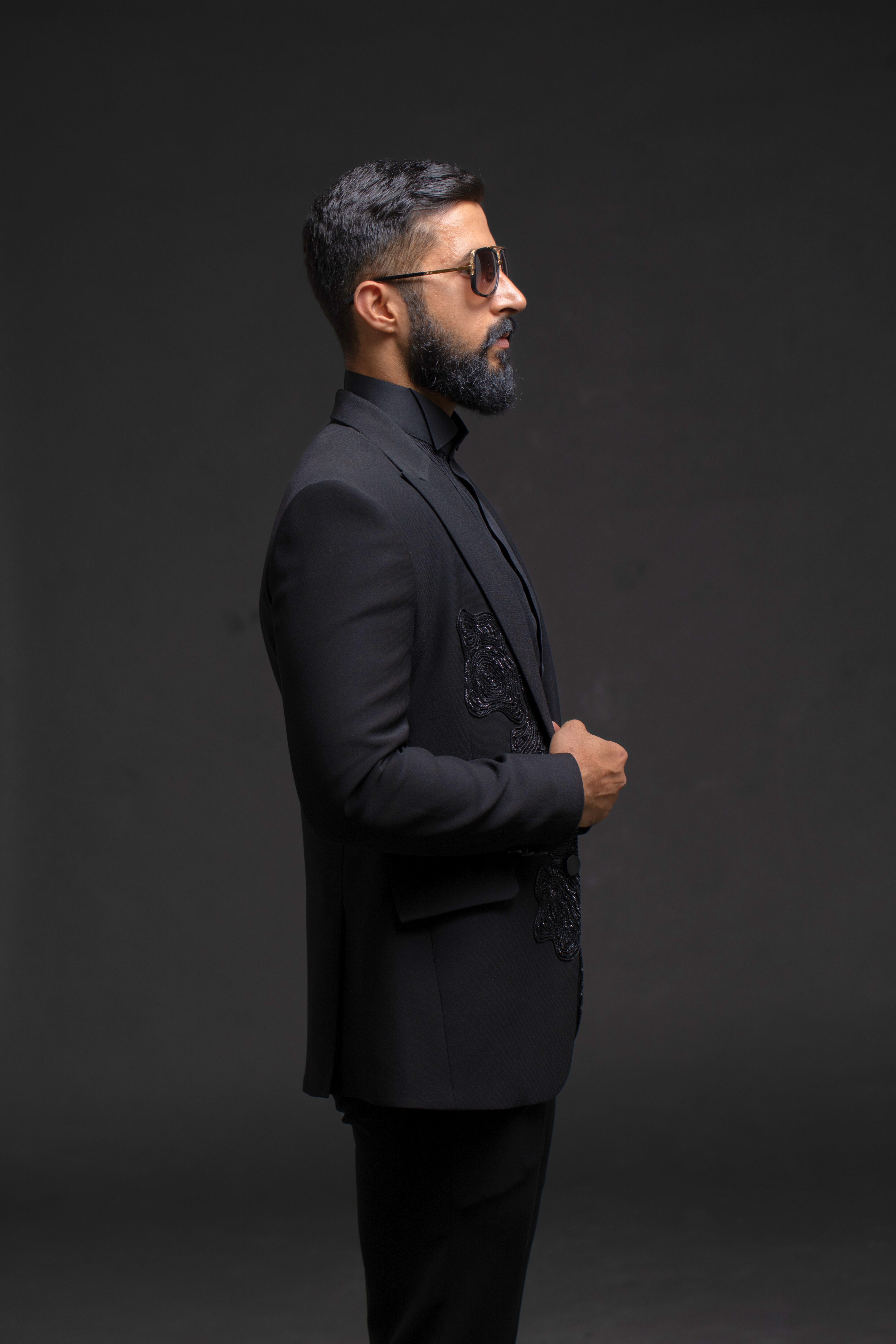 Black Textured Tuxedo