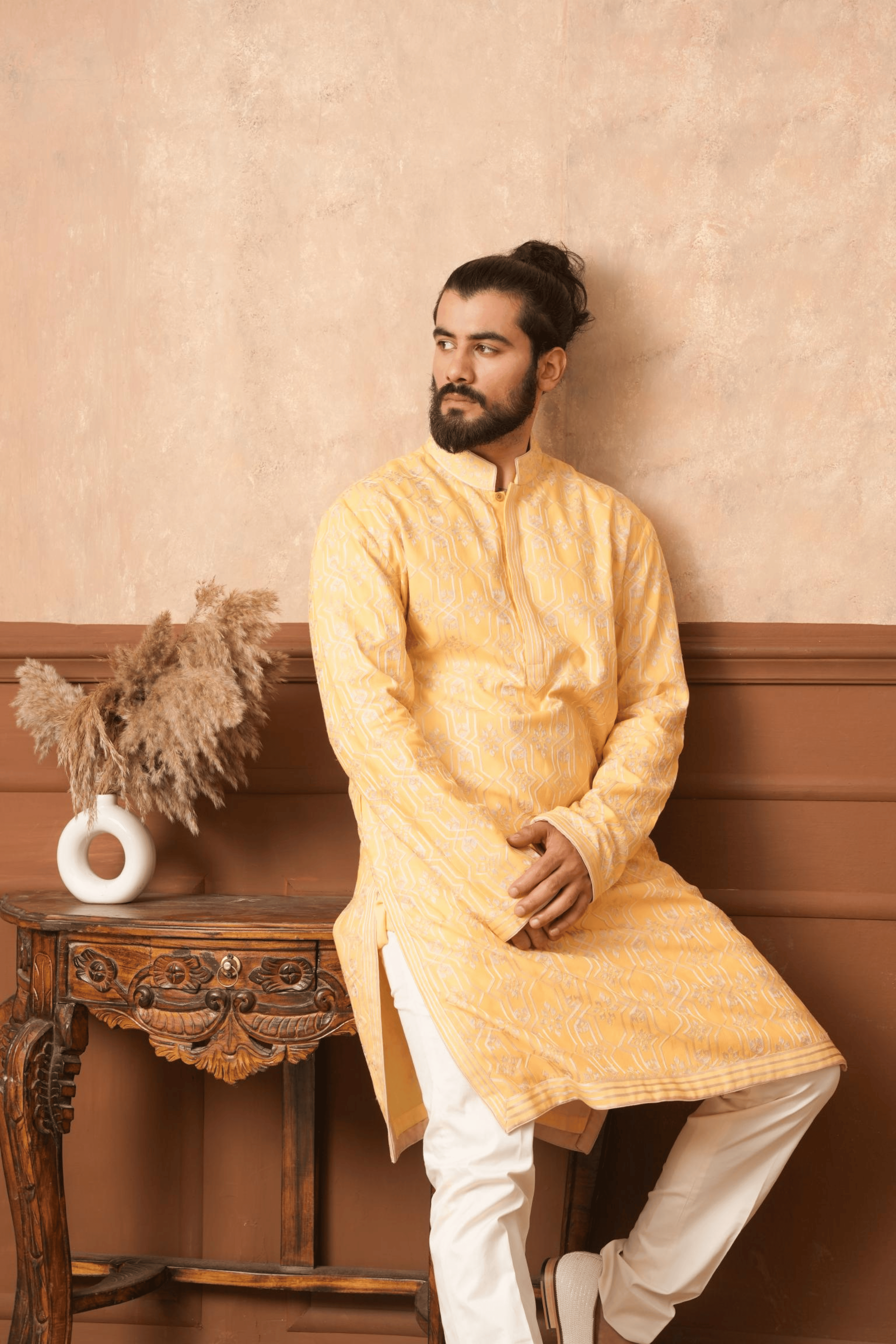 Lemon Zest Embroidered Kurta