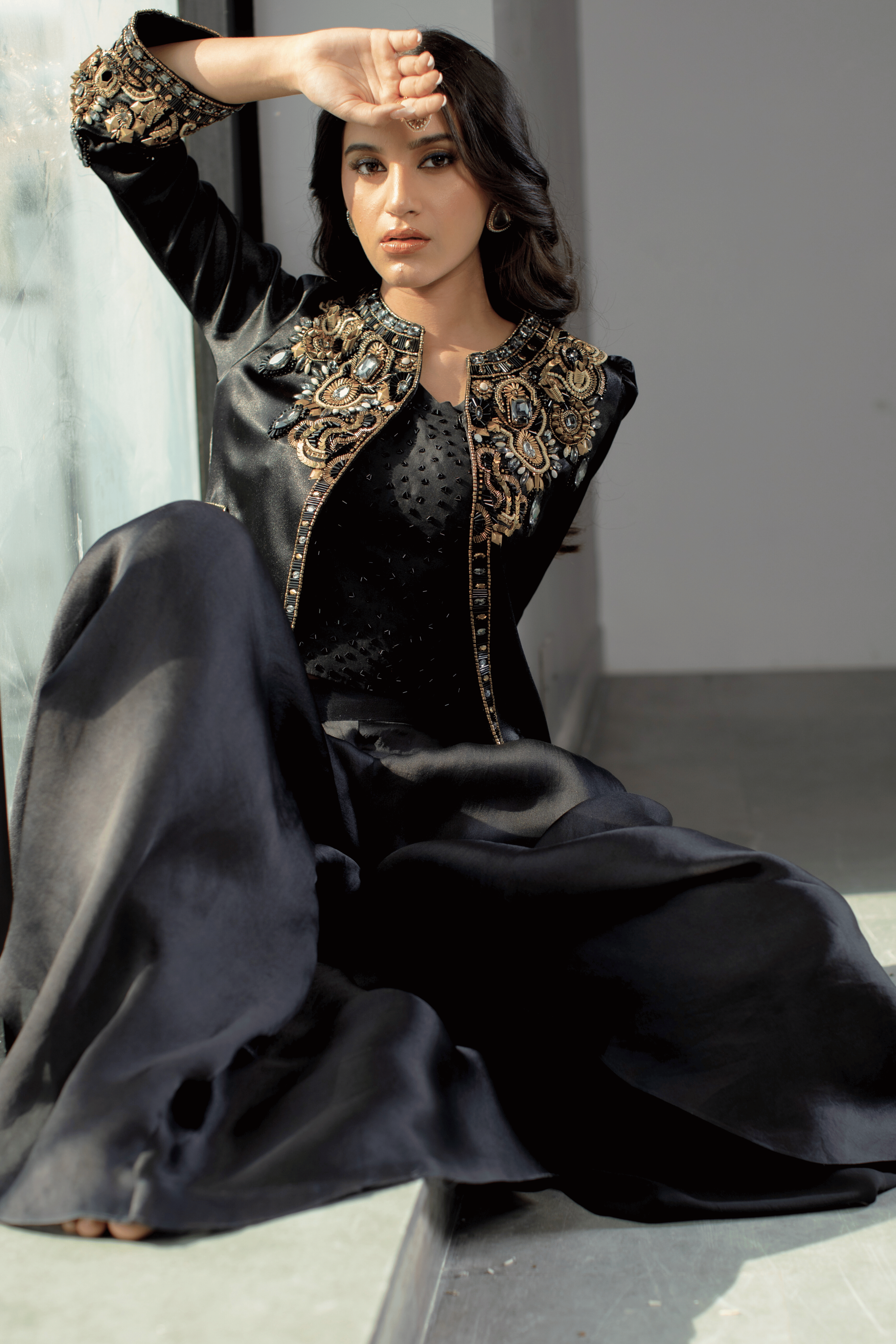 Black Indo-Western Jacket and Palazzo