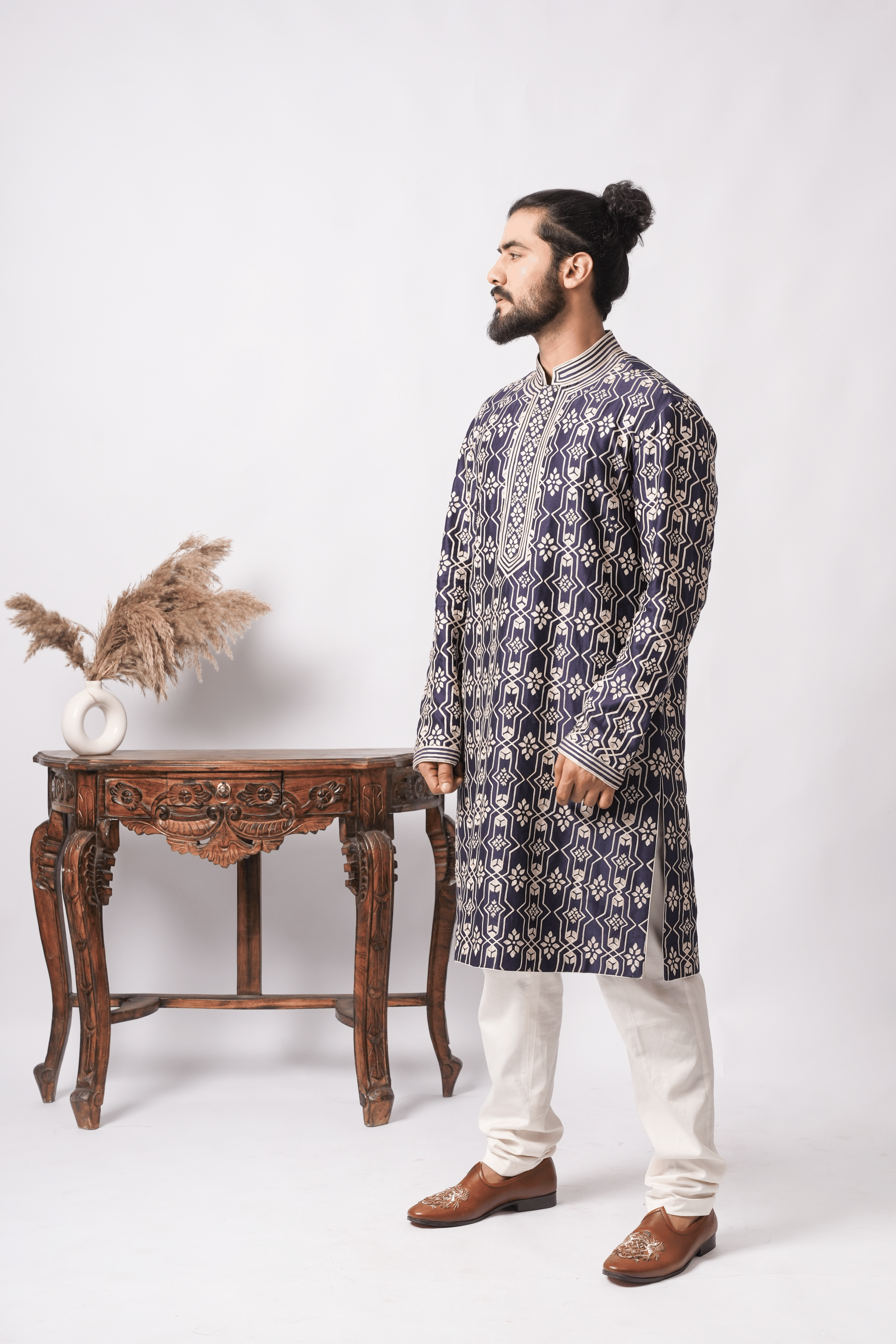 Full Embroidered Midnight Trellis Kurta