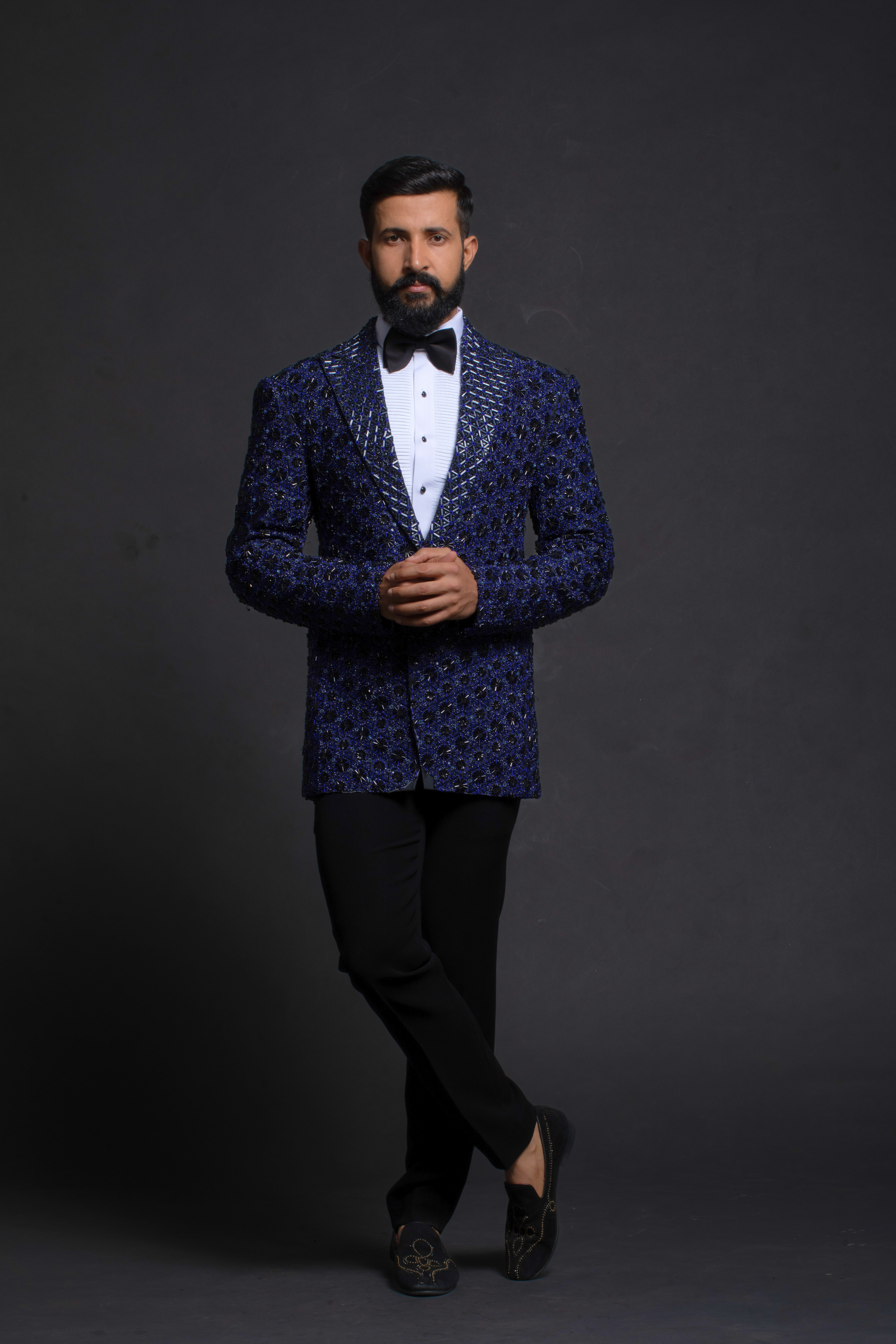 Midnight Blue Embellished Tuxedo