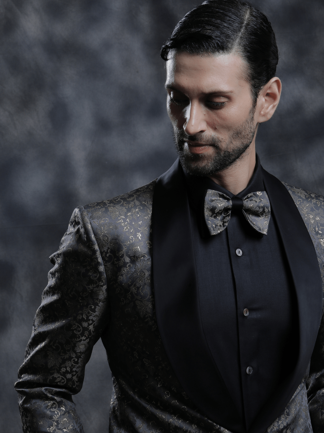 Black & Gold Tuxedo - Achin Bindlish