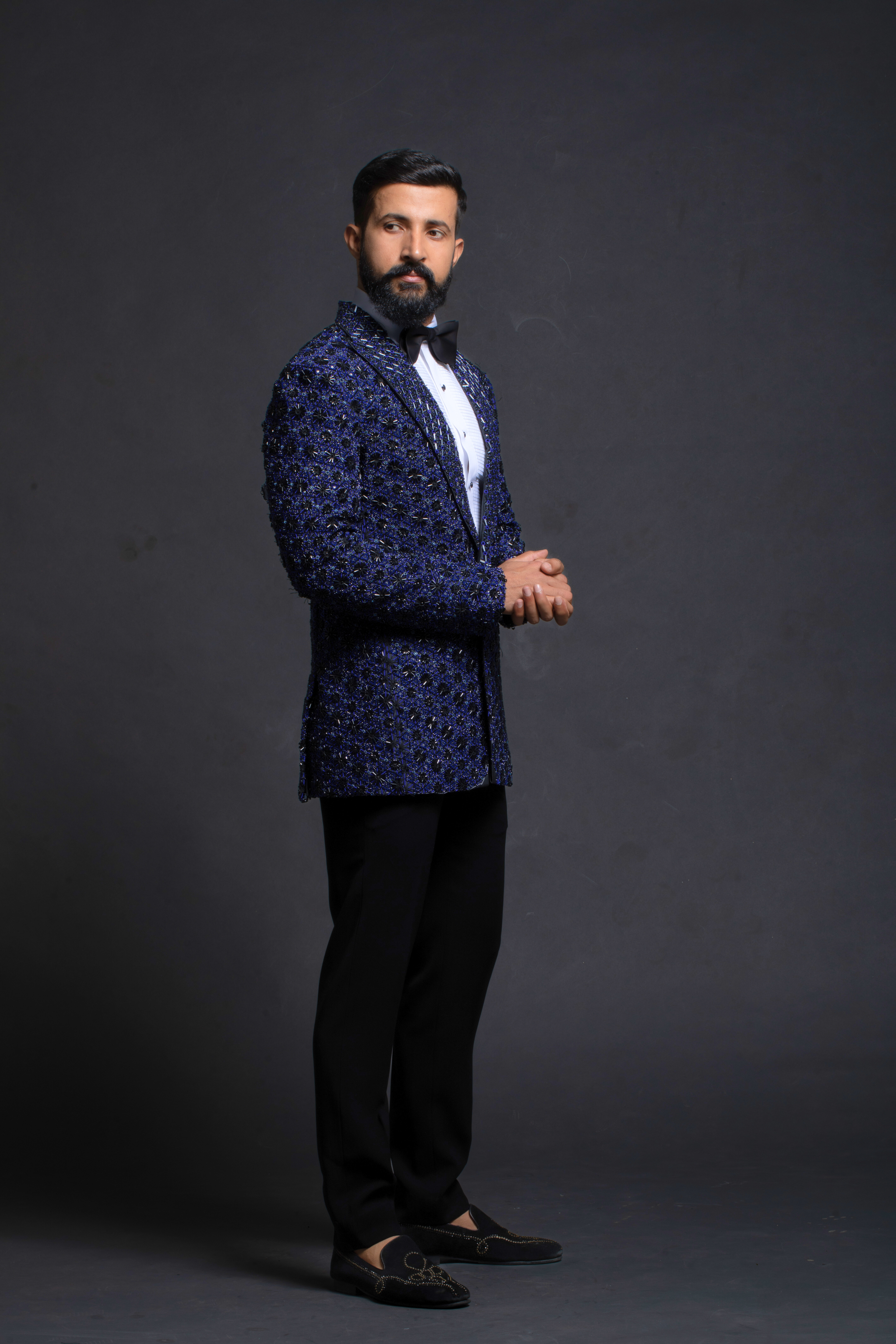 Midnight Blue Embellished Tuxedo