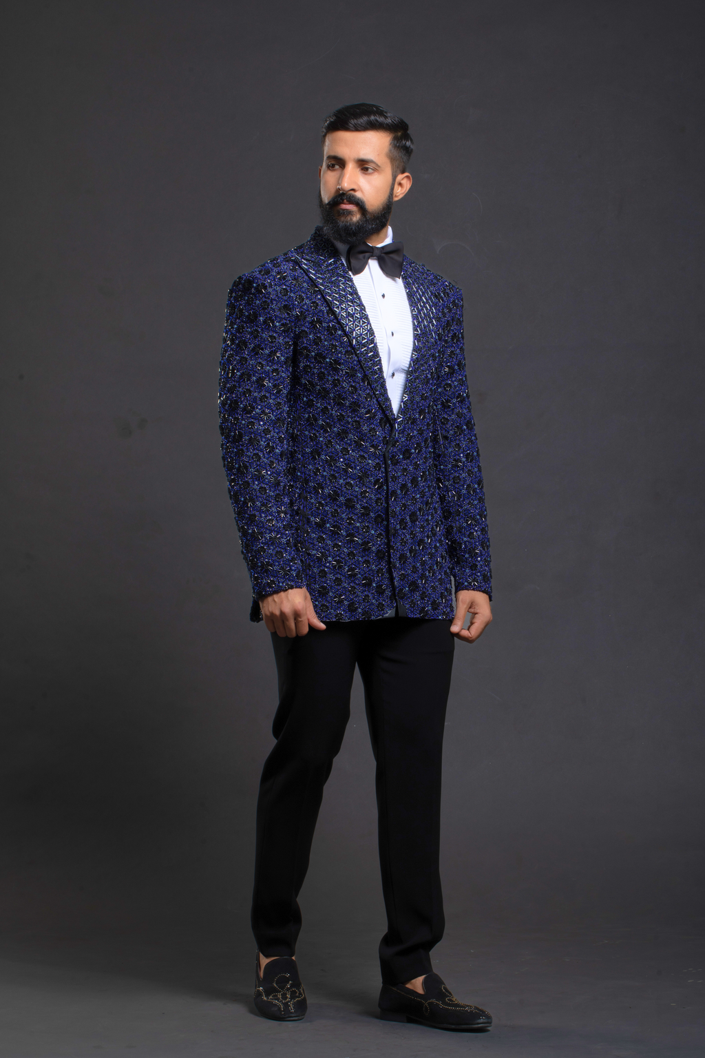 Midnight Blue Embellished Tuxedo