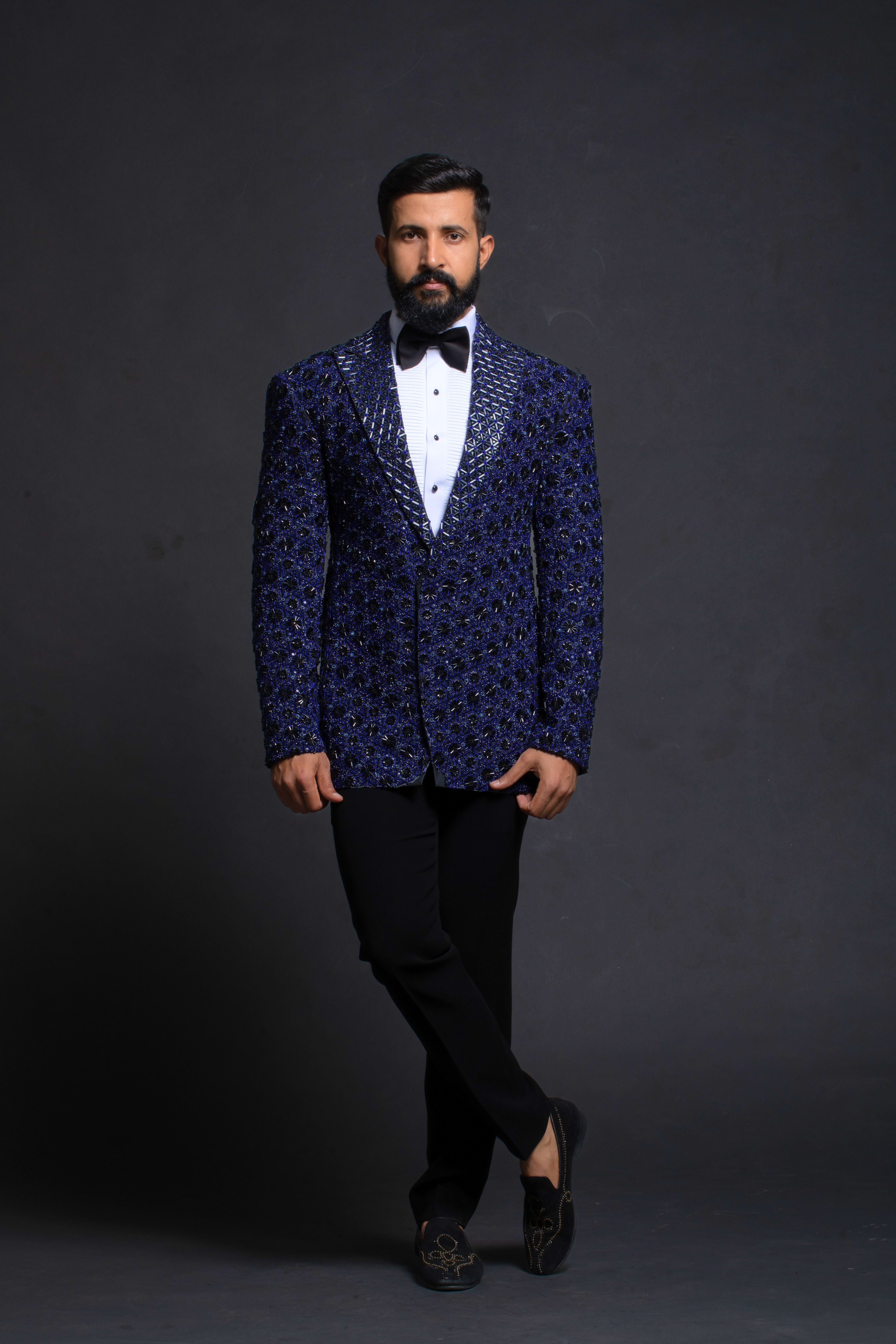 Midnight Blue Embellished Tuxedo