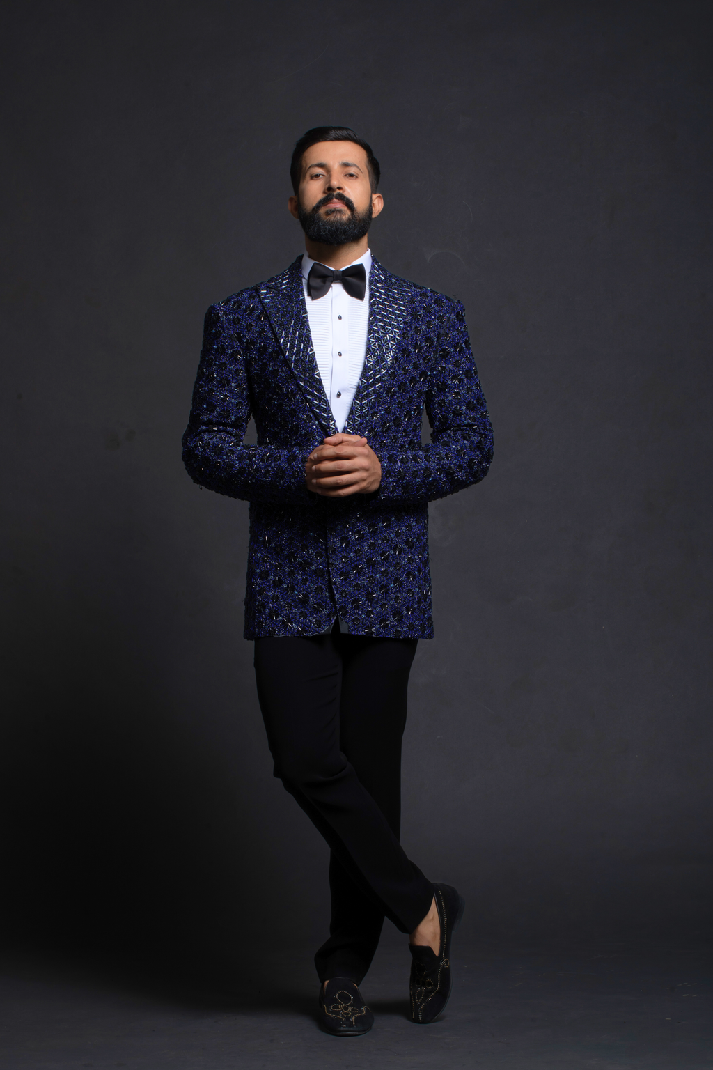 Midnight Blue Embellished Tuxedo