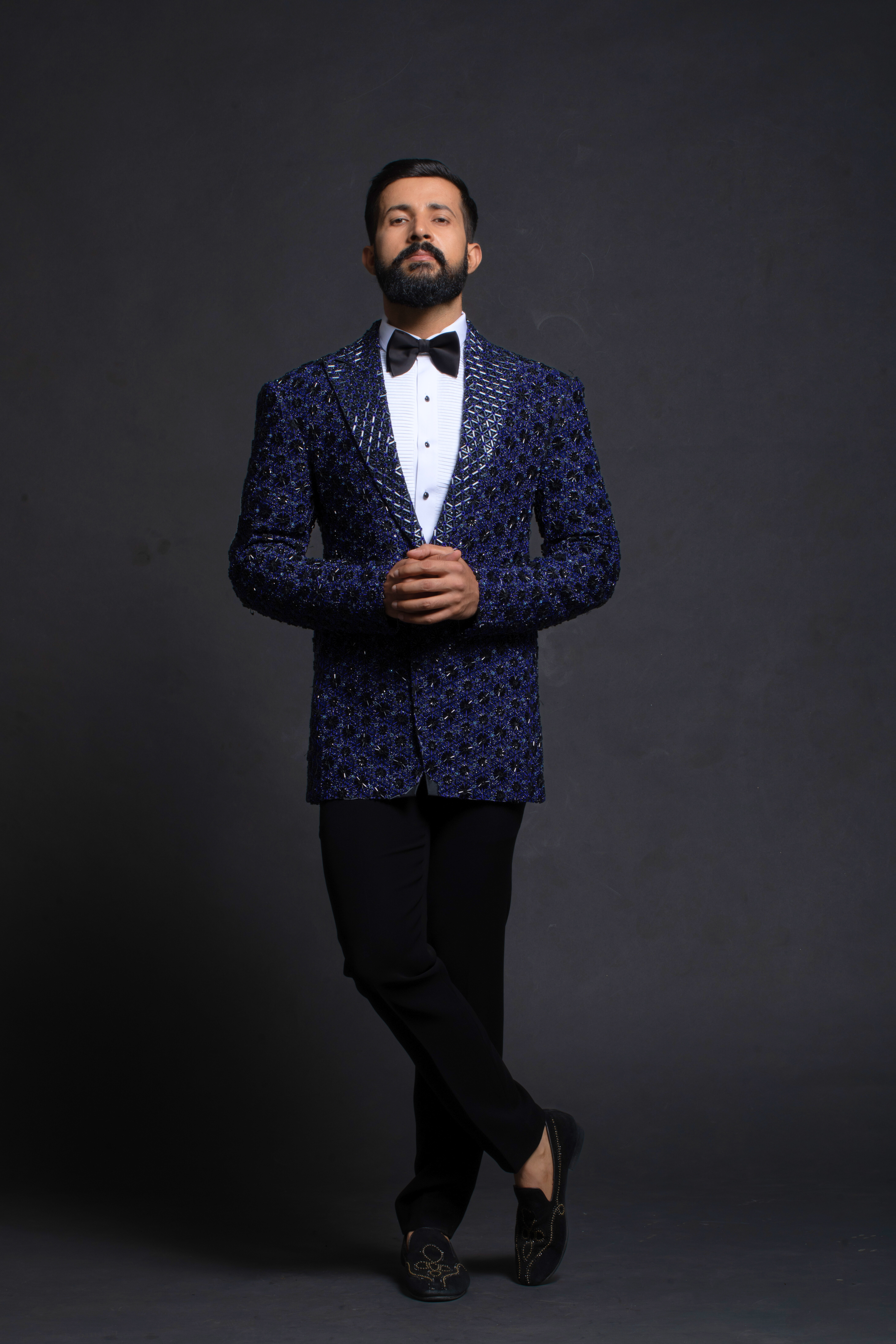 Midnight Blue Embellished Tuxedo