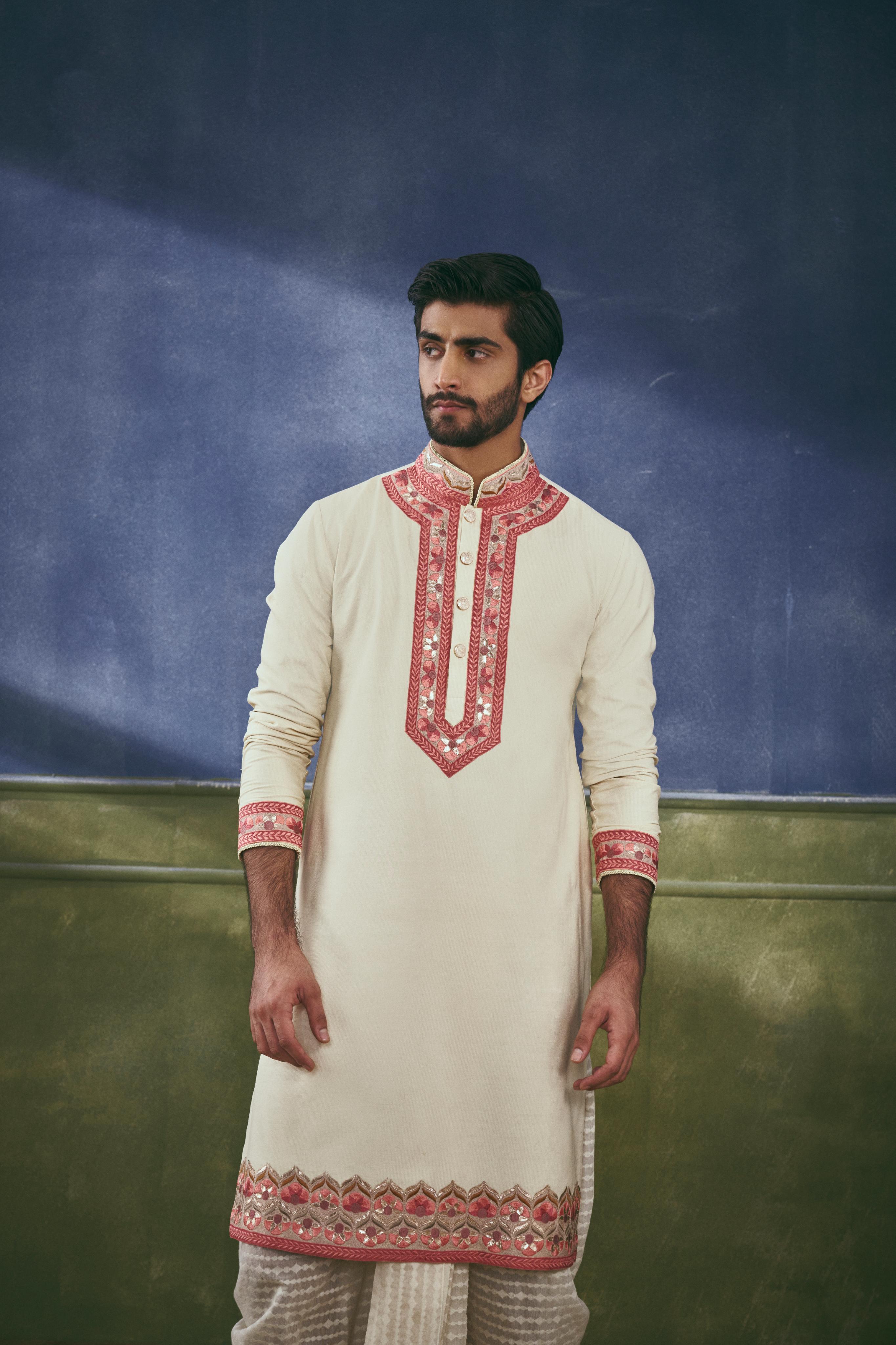The Coral Kashida-Kari Kurta Set