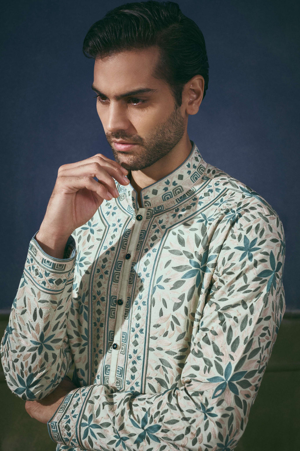 Seafoam Botanical Embroidered Tunic