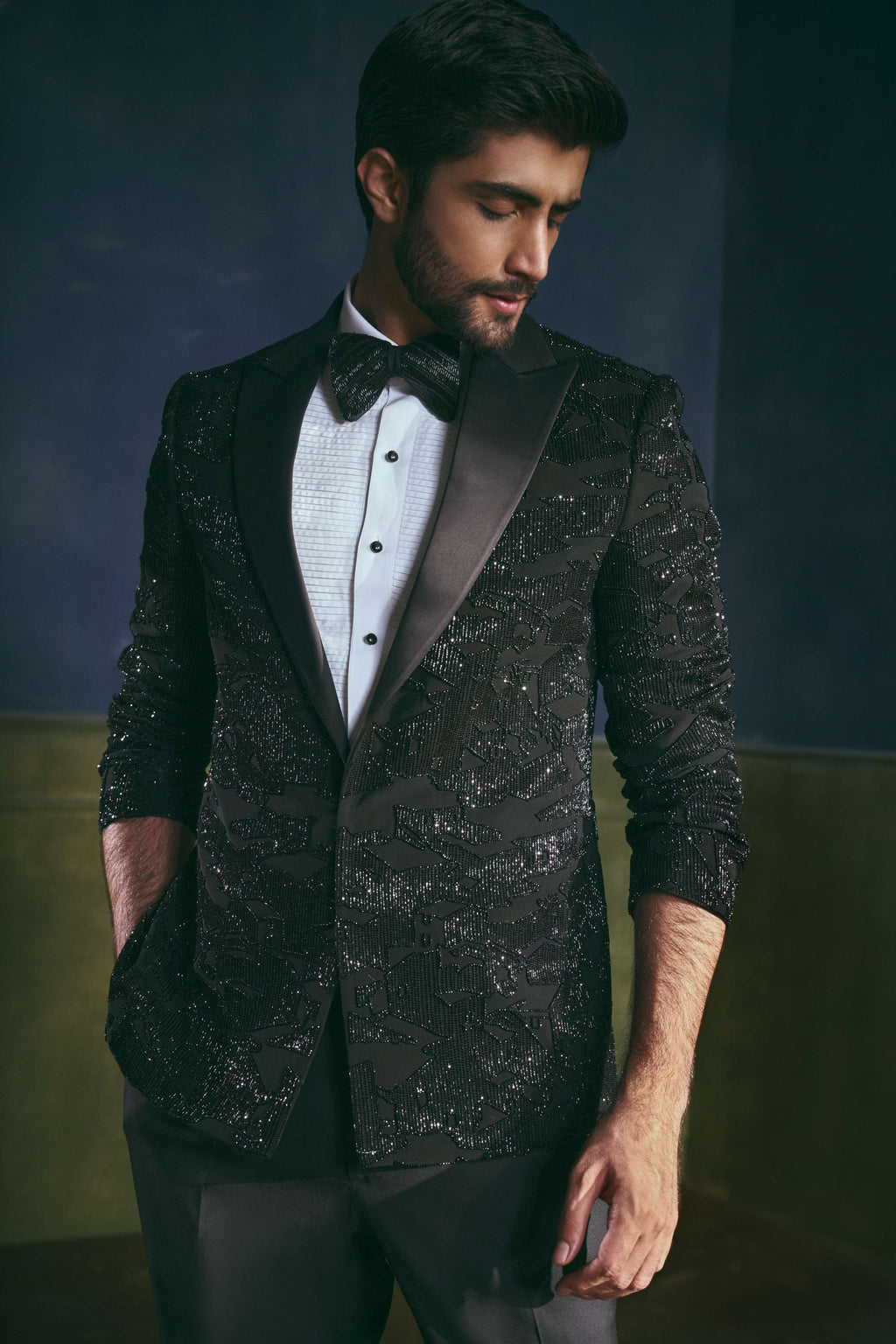 Midnight Bloom Embellished Tuxedo