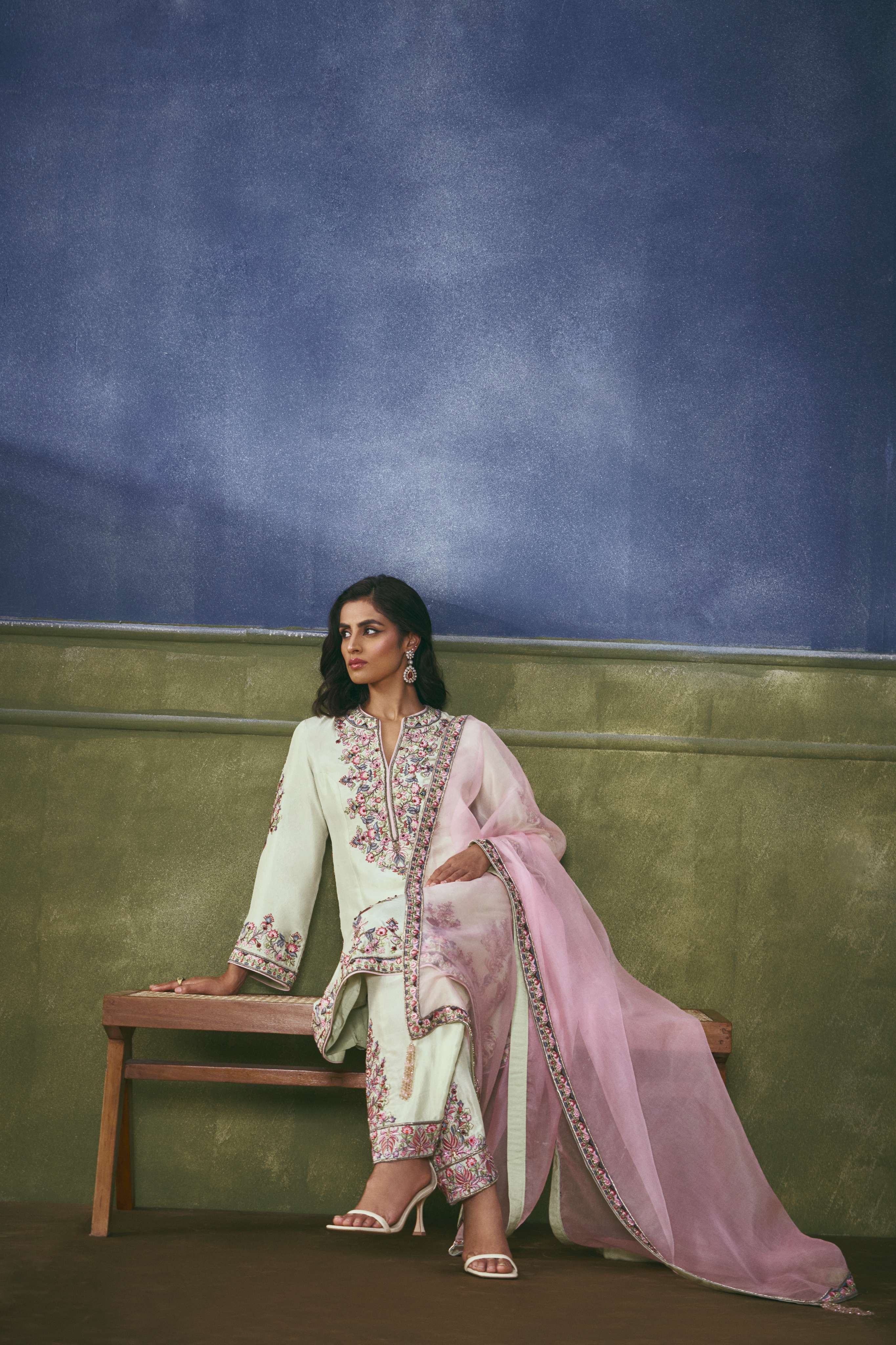 Rose Garden Embroidered Kurta Set