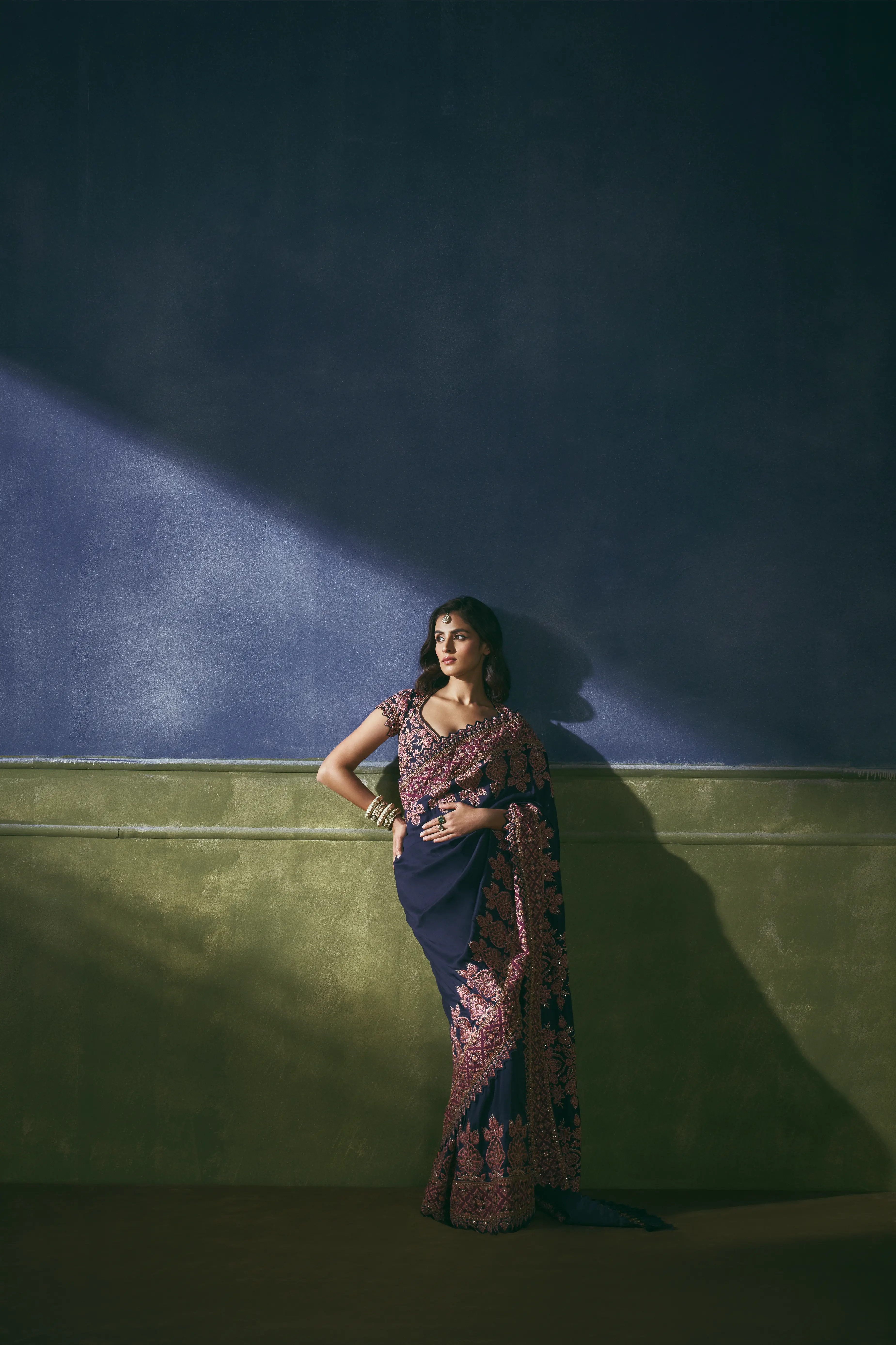 Nocturne Garden Embroidered Saree