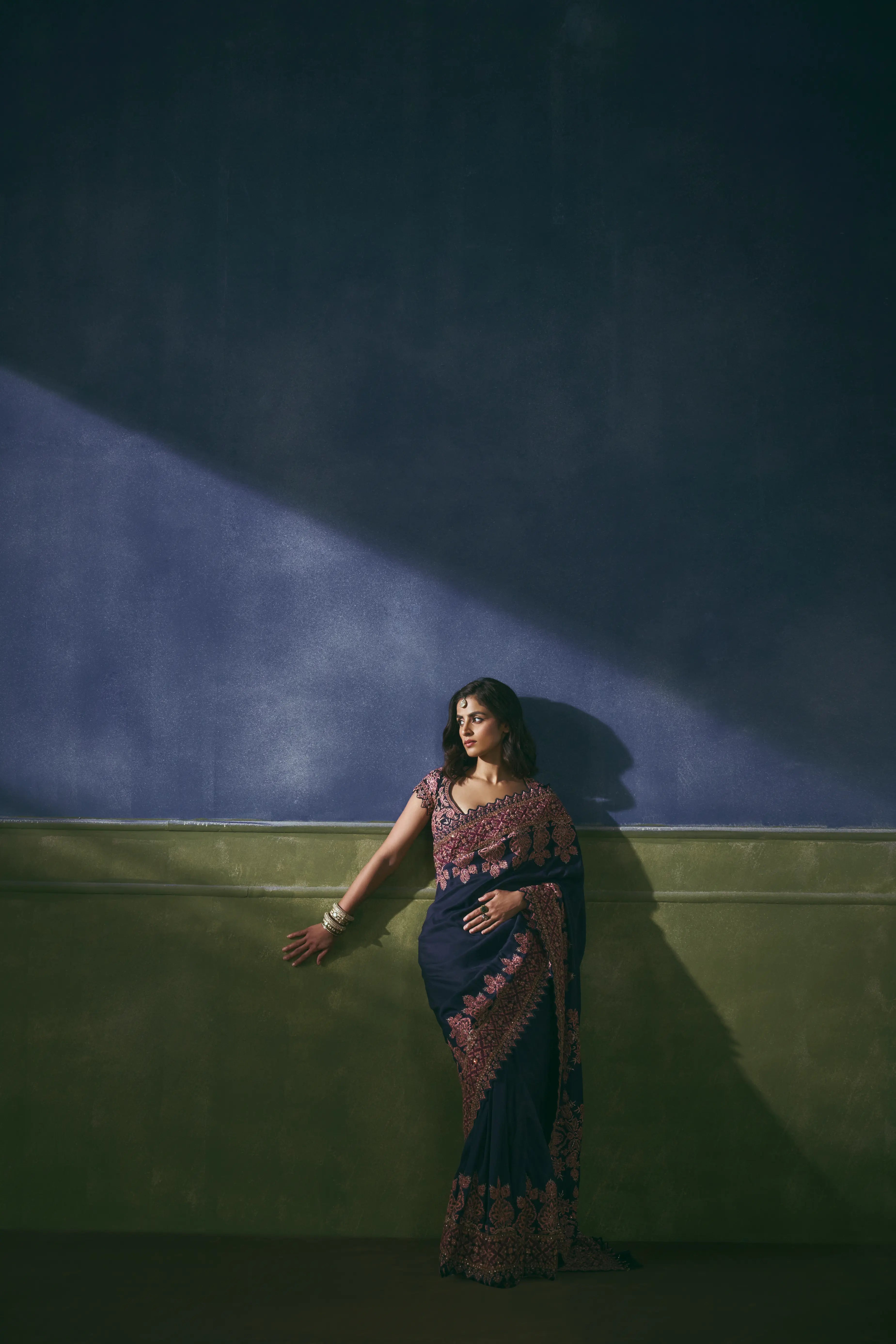 Nocturne Garden Embroidered Saree