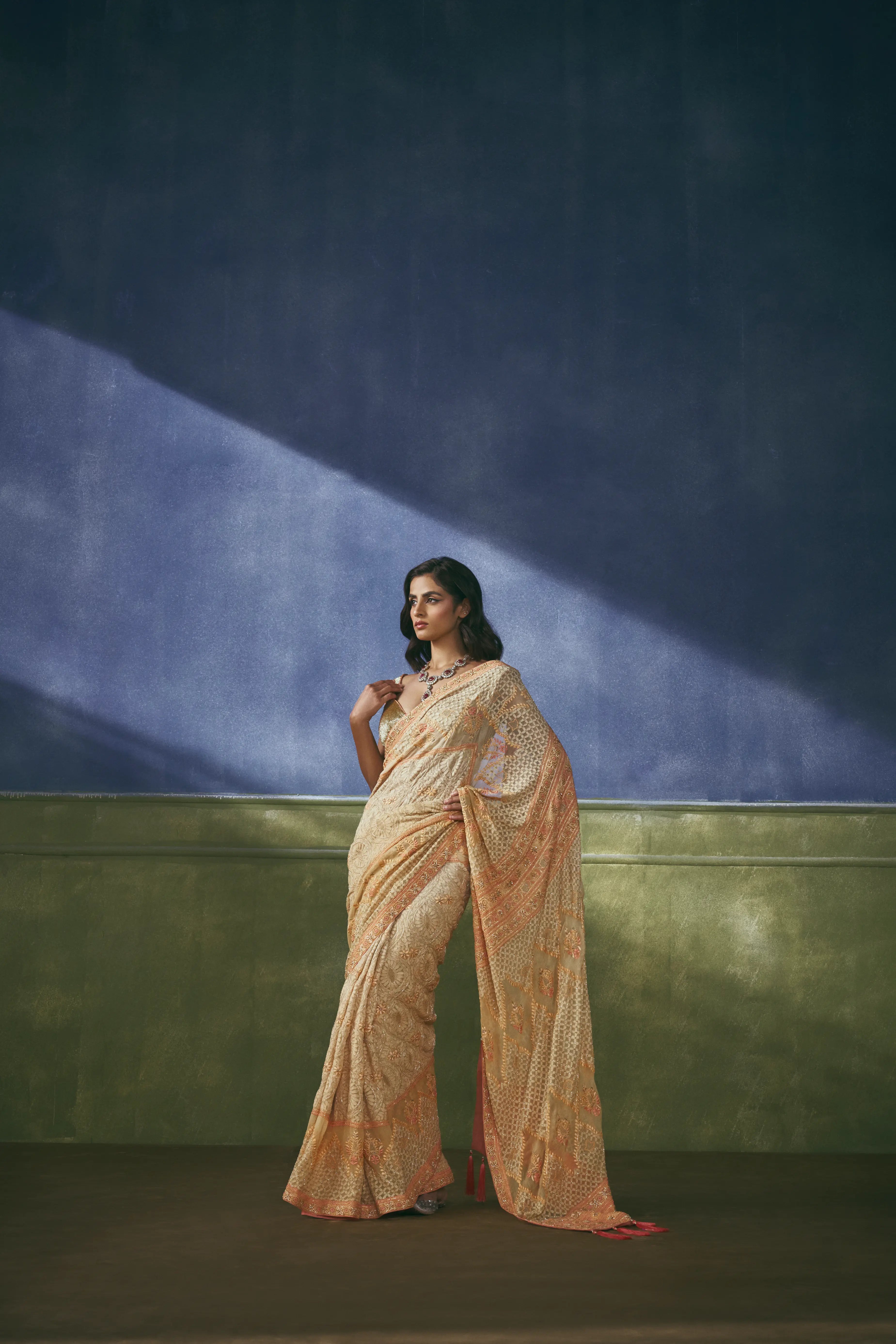 Marigold Filigree Saree