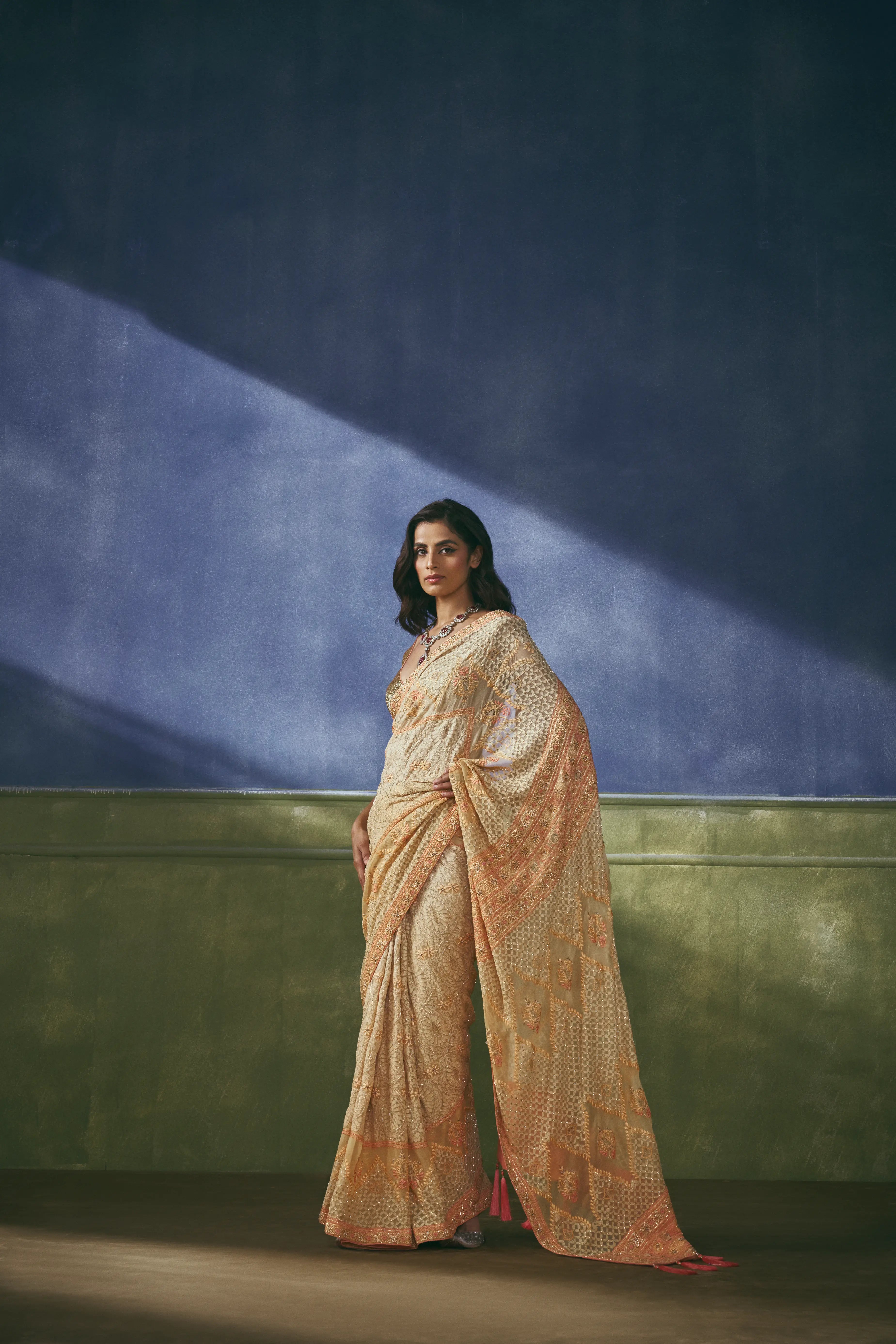 Marigold Filigree Saree