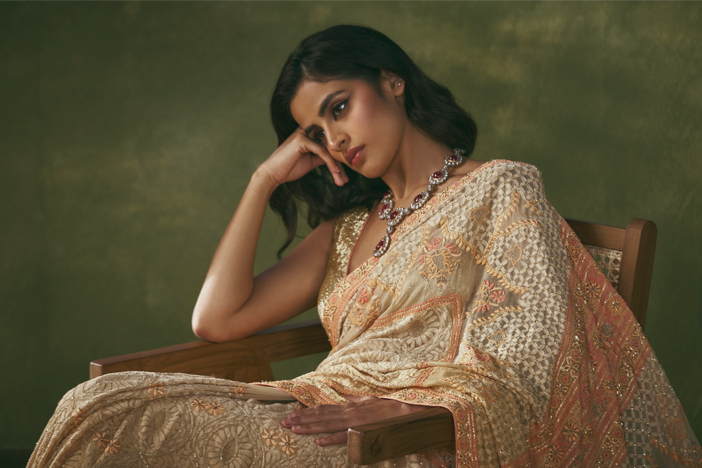 Marigold Filigree Saree
