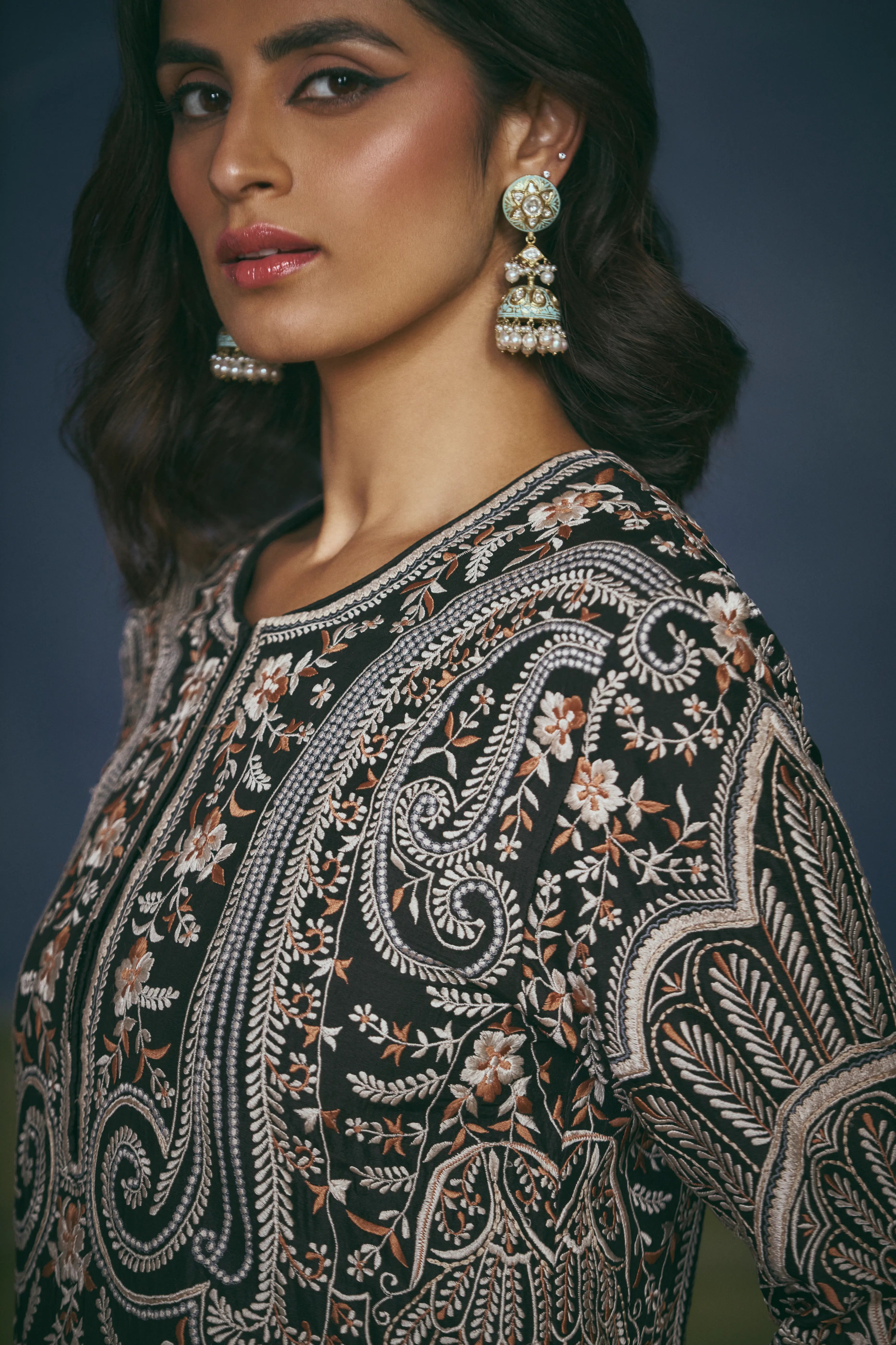 Engraved Paisley Kurta Suit