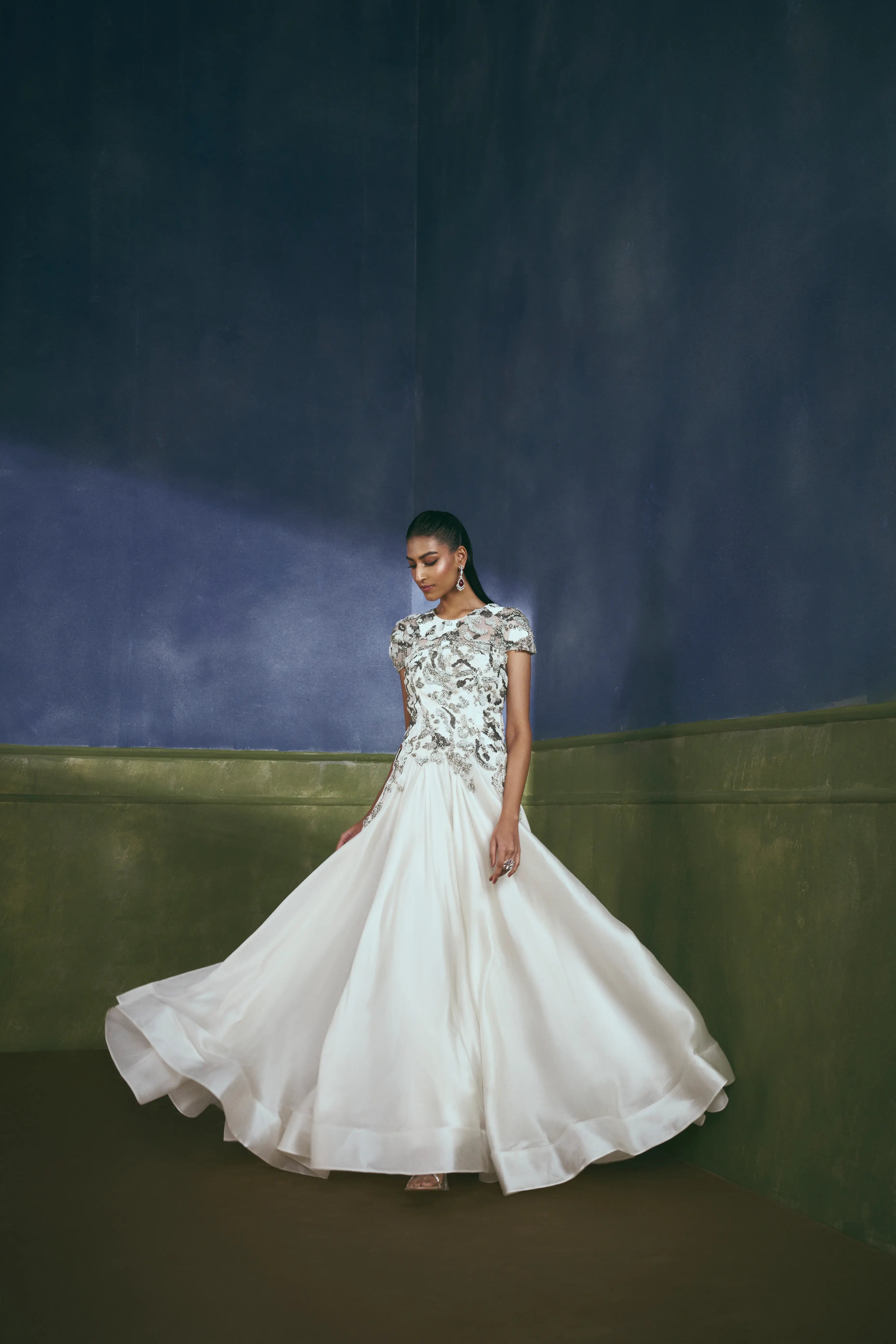 Argent Cascade Gown