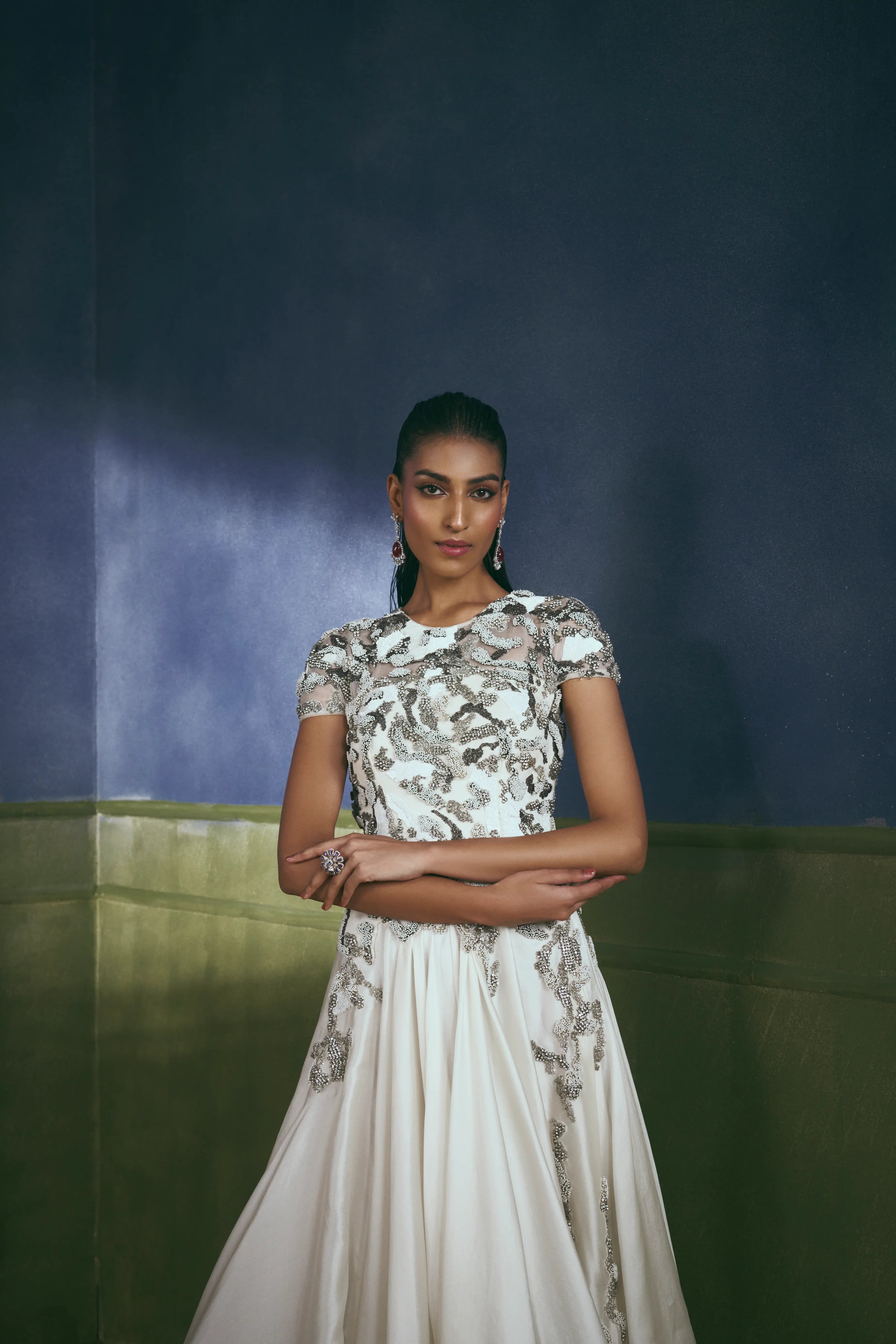 Argent Cascade Gown