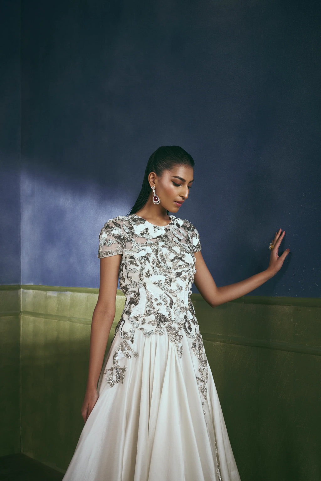 Argent Cascade Gown